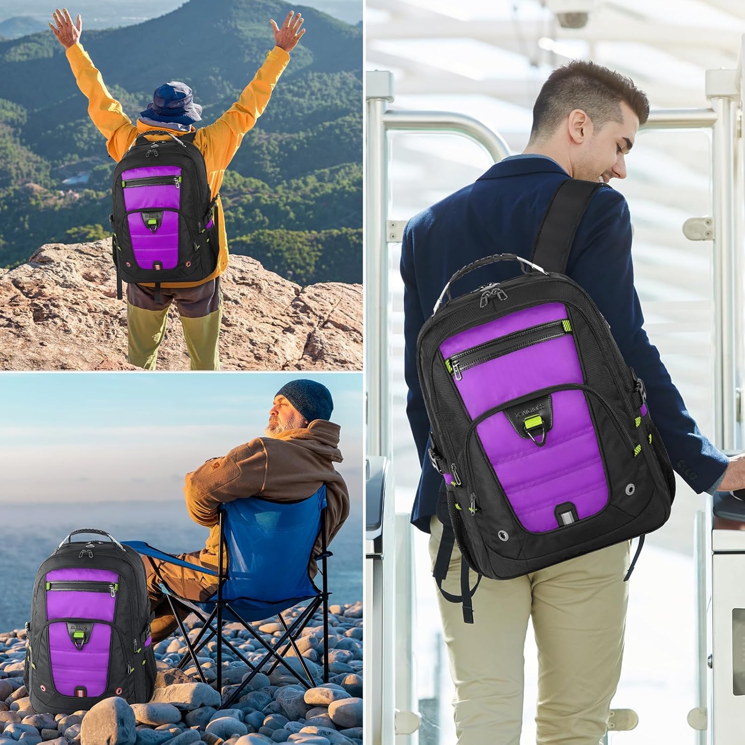 Thumbnail 4 de Z-MGKISS Z-MGKISS Travel Laptop Backpack 52L (TSA Approved, 17.3-inch) – extra large overnight rucksack