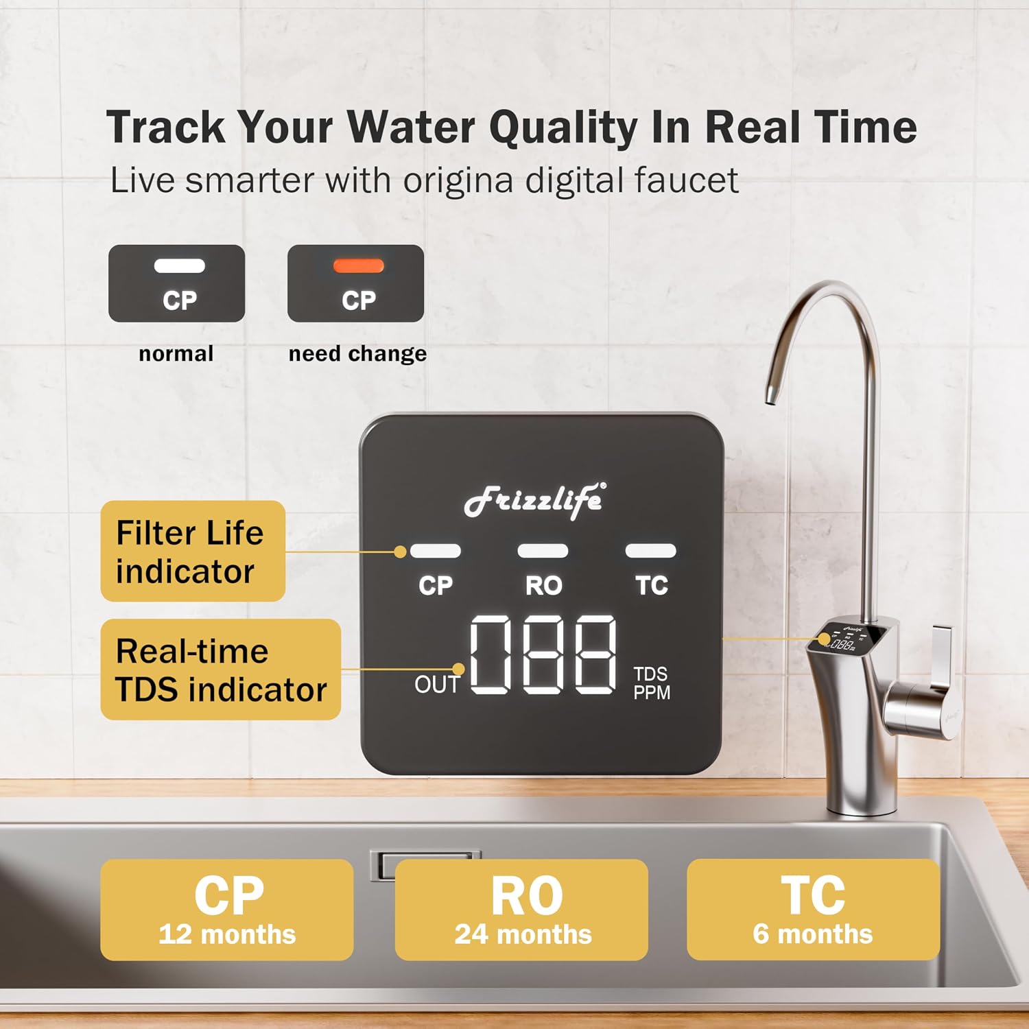 Detalle de Frizzlife PD1200 osmosi inversa 1200 GPD