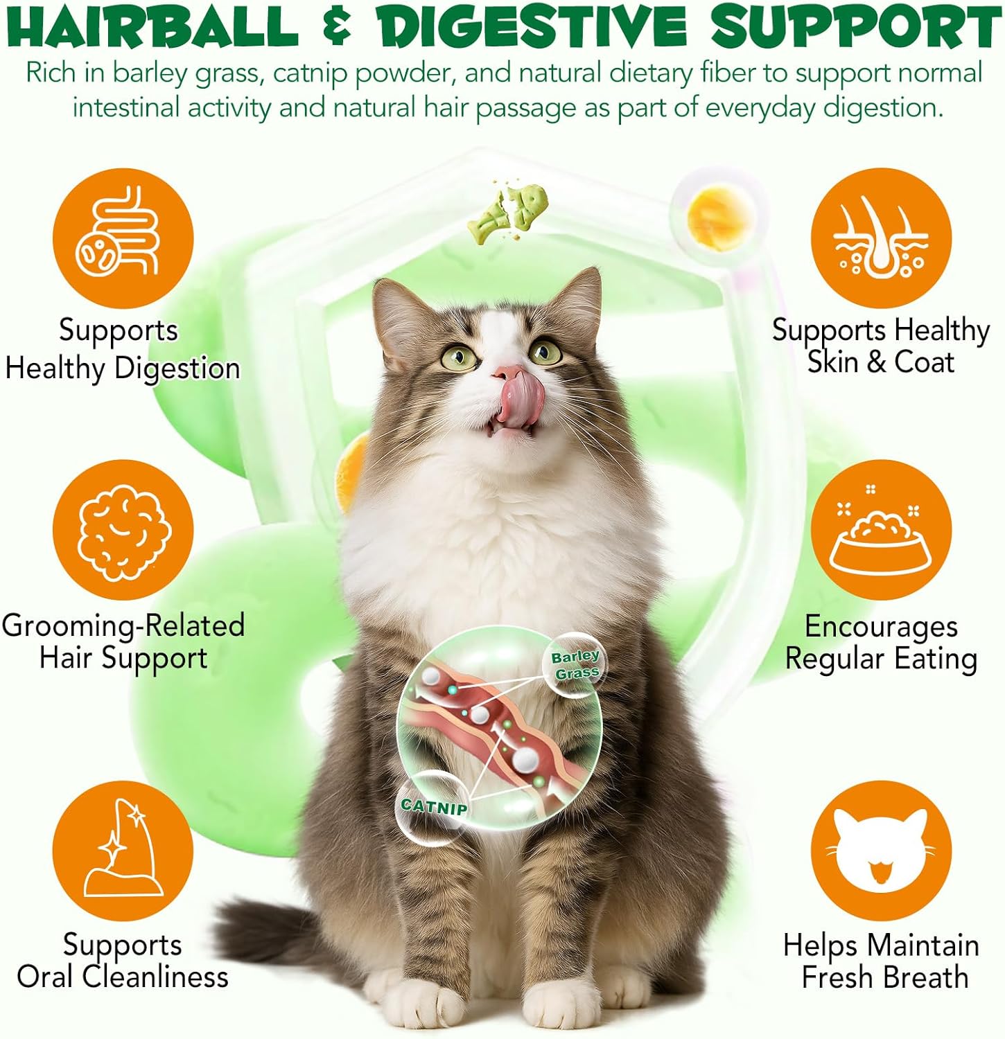 Detalle 2 de Golosinas de Hierba para Gatos 180g