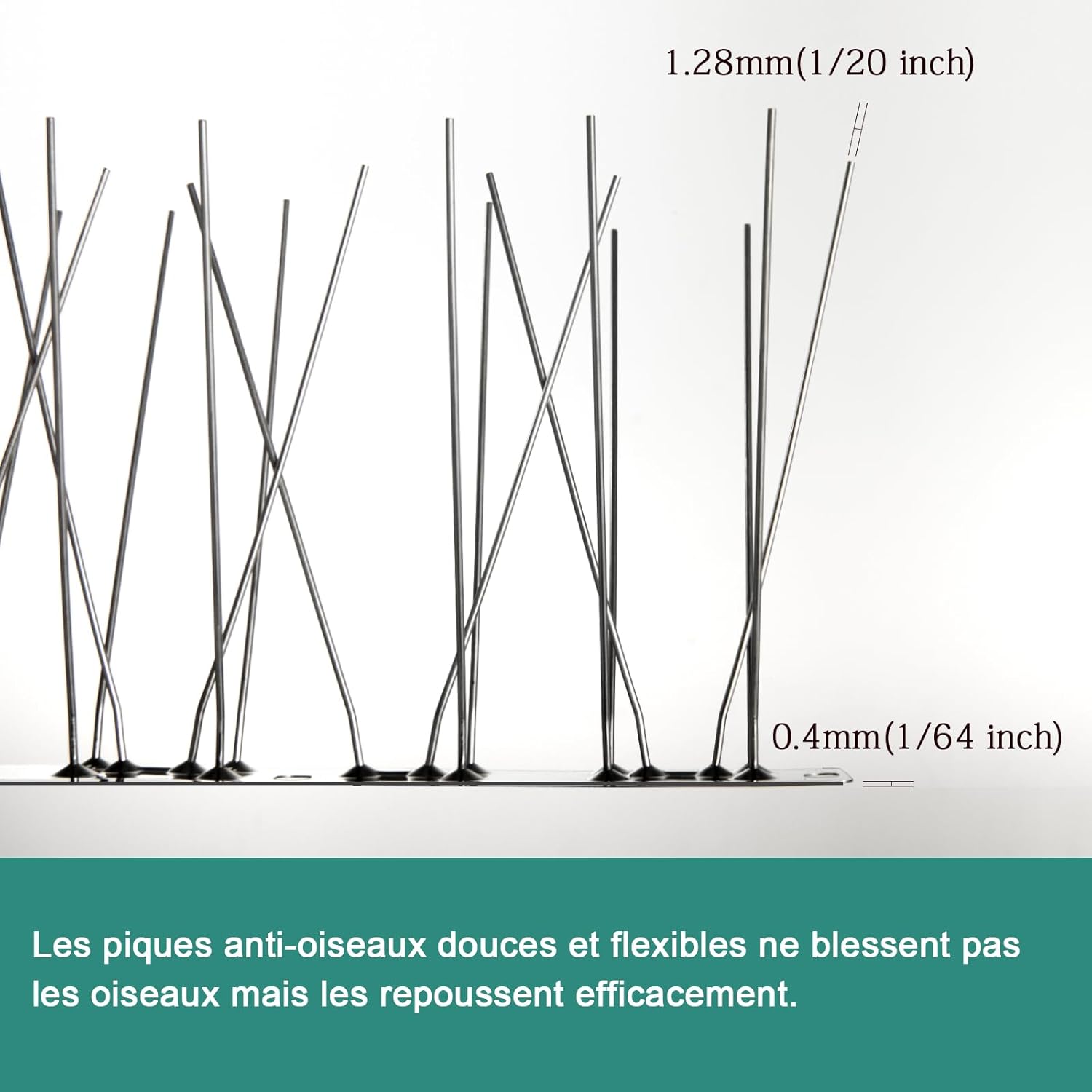 Thumbnail 3 de OFFO Pic anti oiseaux avec base en acier inoxydable 304 et couverture 2,08 m