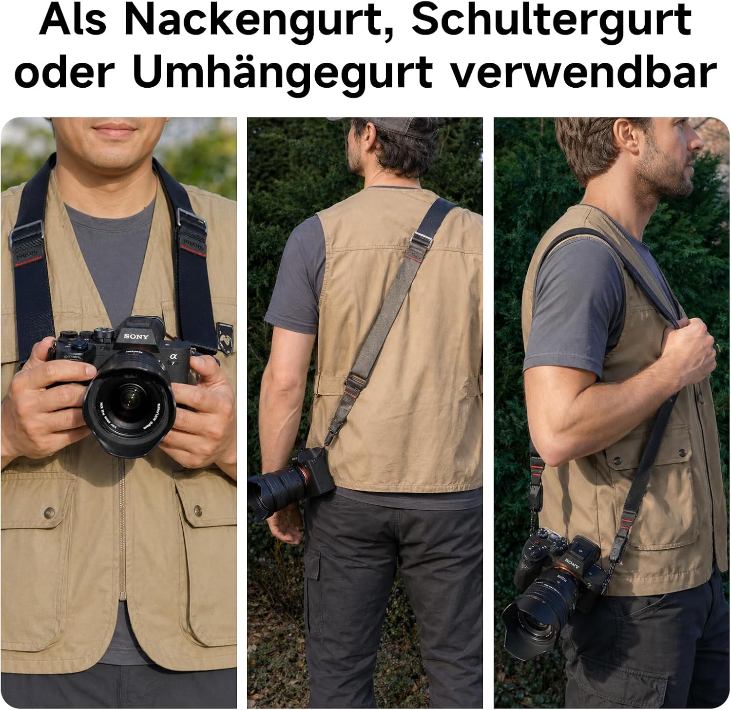 Thumbnail 4 de Rollei Kameragurt: Verstellbarer Schulter- oder Nackengurt mit 97–157 cm Länge und 30 kg Tragkraft