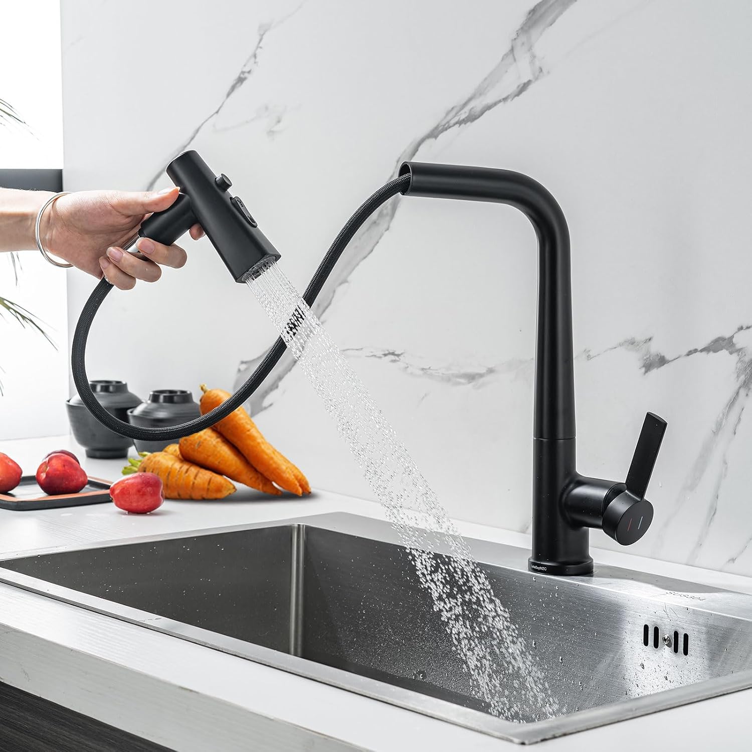 Detalle de LakeBayMZC Robinet noir extractible 360°