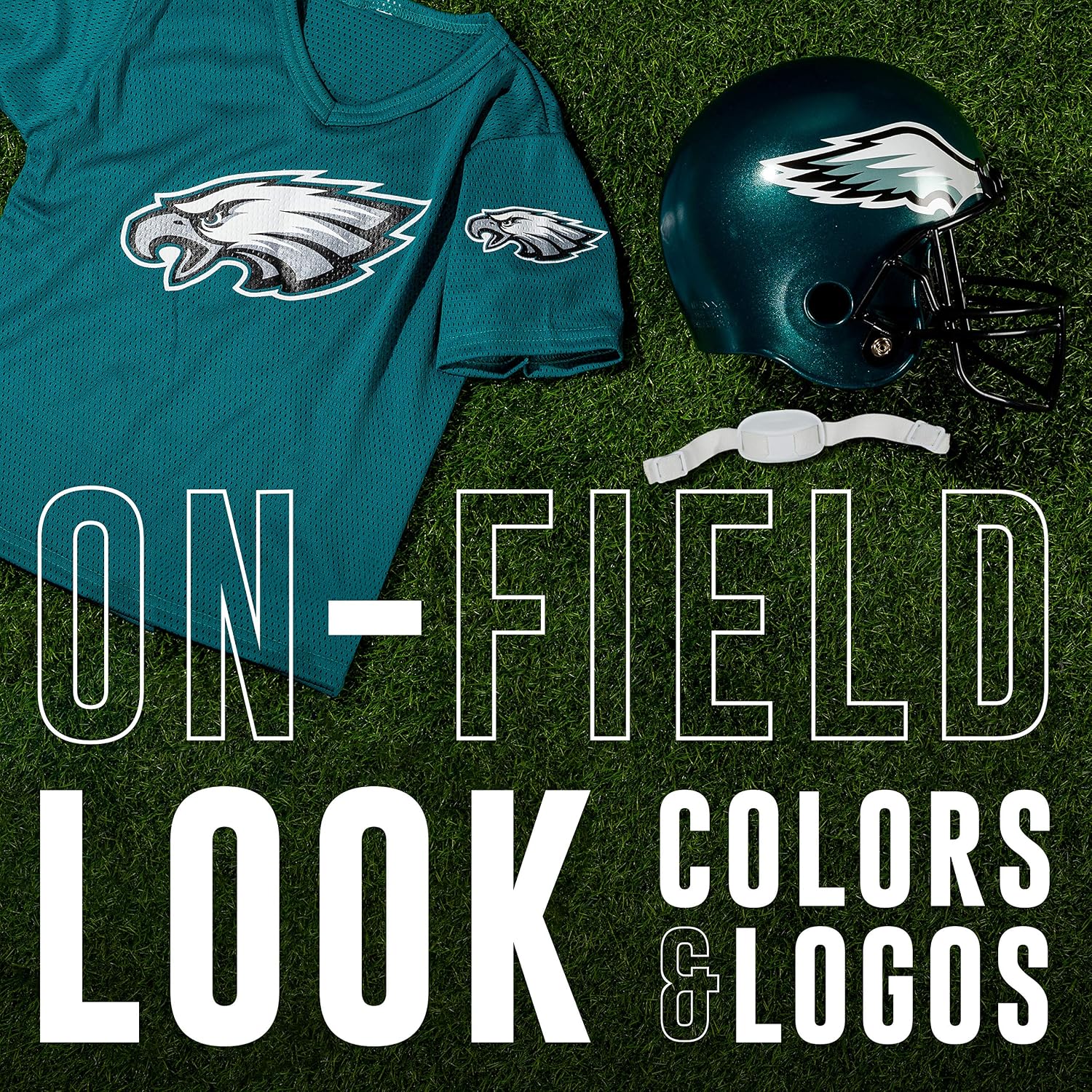 Detalle 2 de Franklin Sports Philadelphia Eagles Kids Helmet and Jersey Costume, Ages 5–9