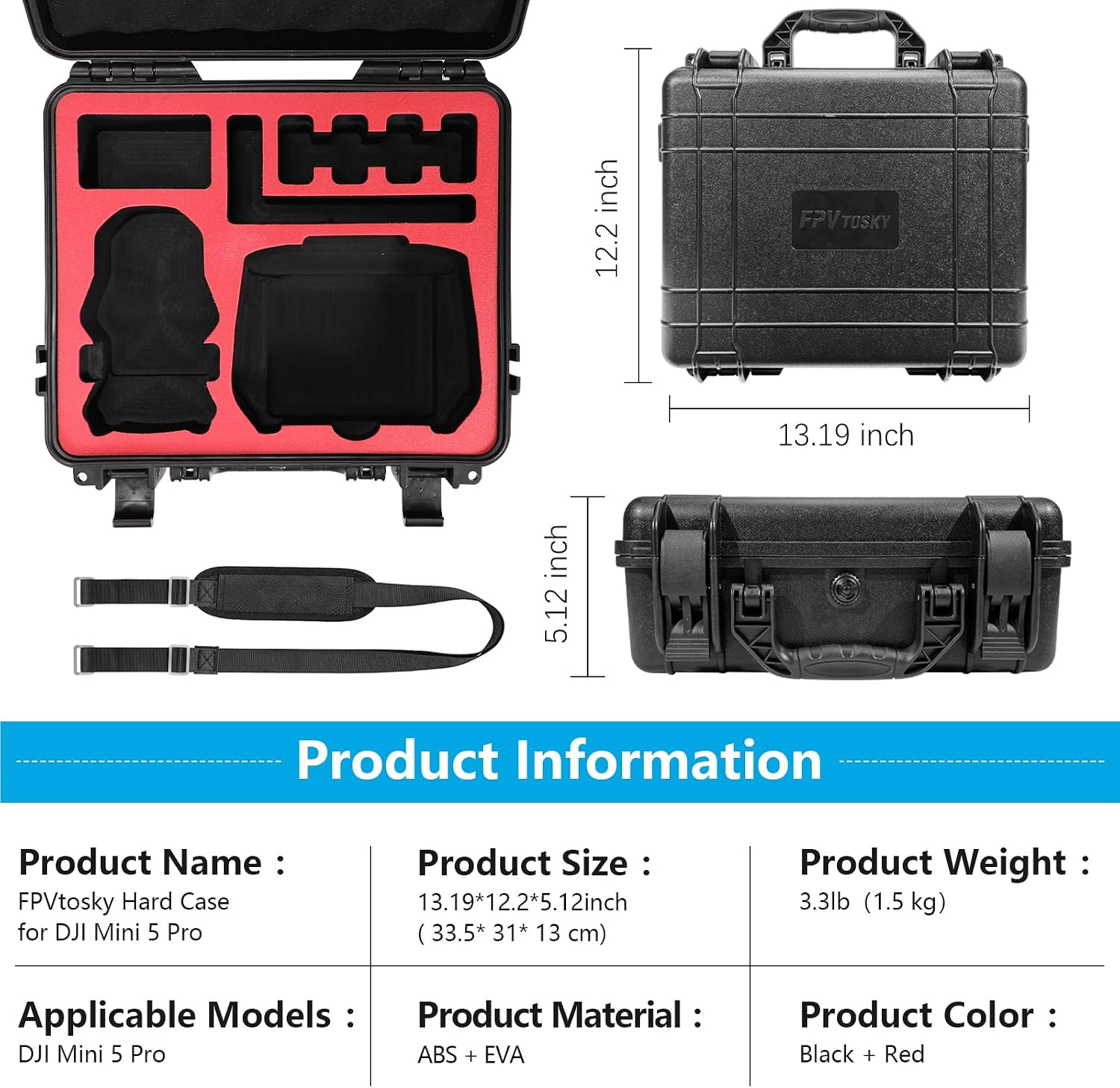 Thumbnail 4 de FPVtosky Hard Case for DJI Mini 5 Pro (Case Only)