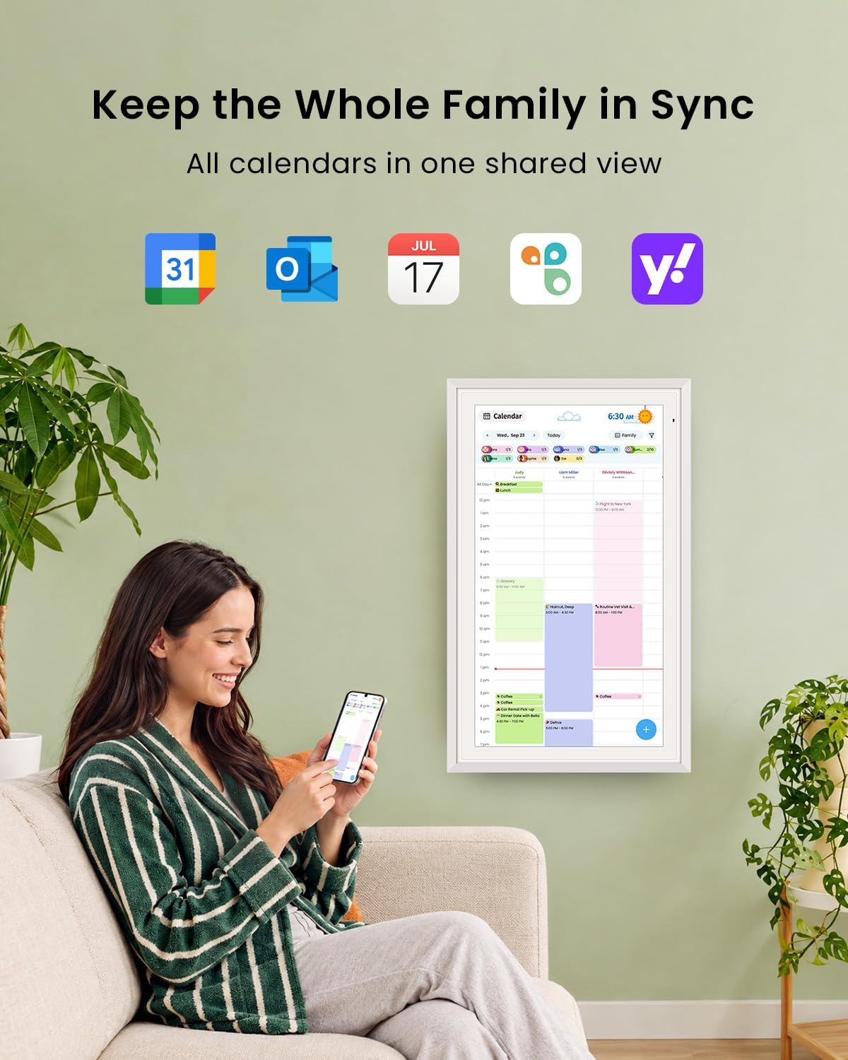 Detalle de Apolosign 21.5-inch Digital Calendar: Dual Mode Smart Wall Planner
