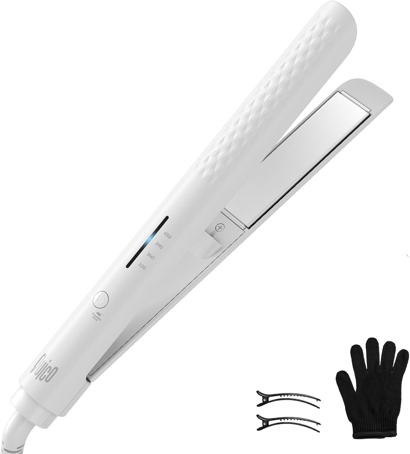Detalle de QUICO HC102A Hair Straightener, Dual Voltage Ceramic Flat Iron with 4 Heat Settings