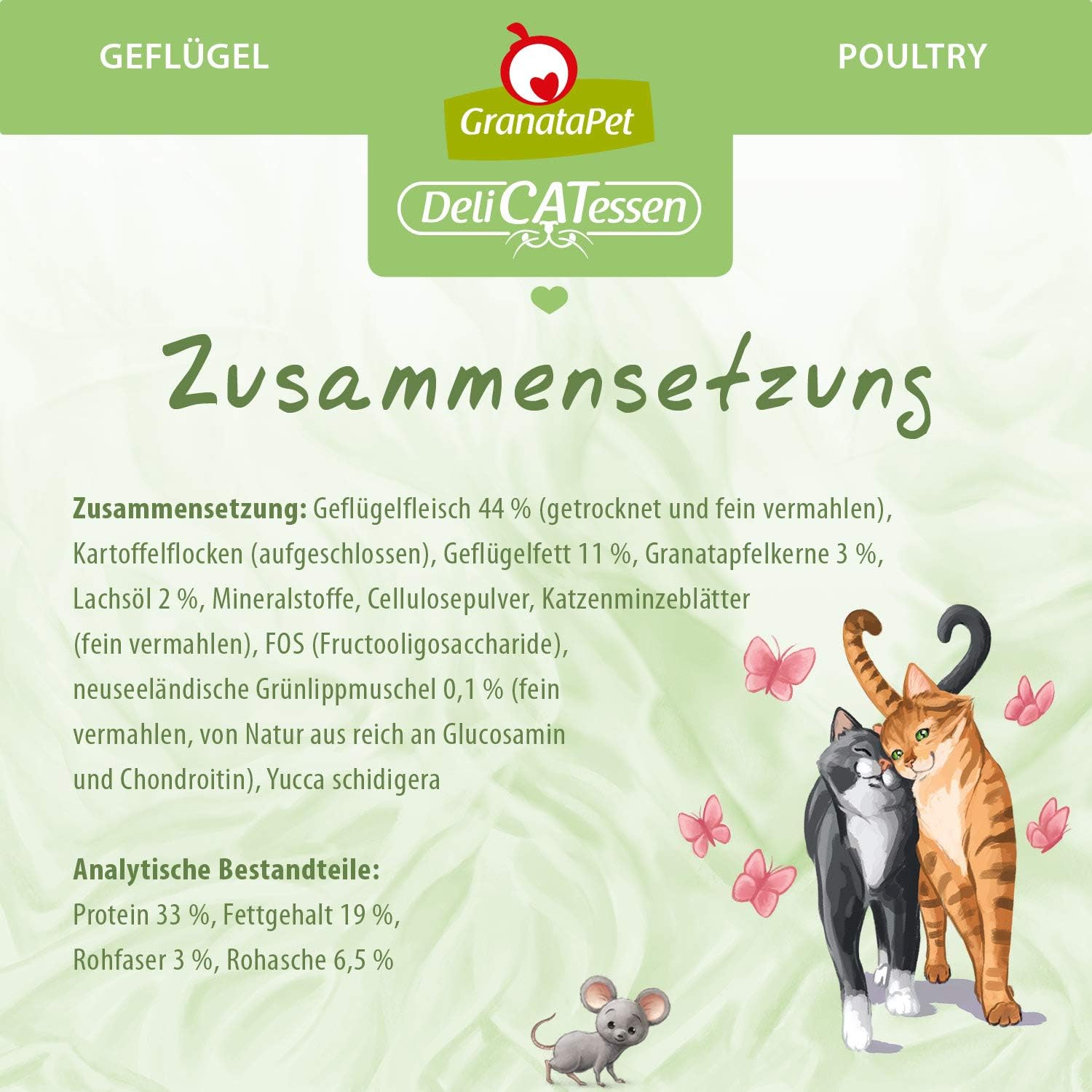 Detalle 2 de GranataPet DeliCatessen Geflügel Adult – Trockenfutter für erwachsene Katzen, getreidefrei, 9 kg