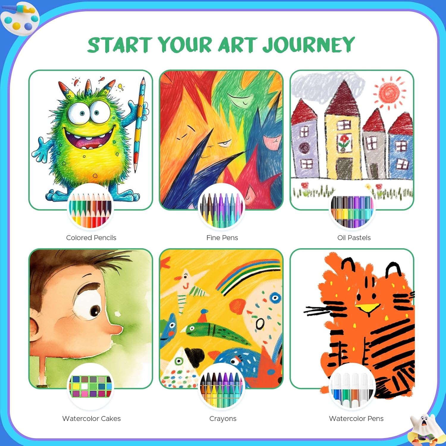 Thumbnail 4 de TCJJ 208 Piezas Maletín Pinturas Niños Sirena