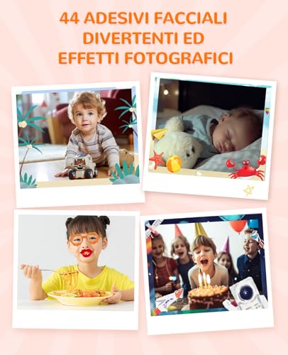 Detalle de Voniobuy Macchina Fotografica per Bambini – Fotocamera 1080P con Schermo IPS 2.0", 44 Cornici, 5 Giochi Educativi e Kit Regalo
