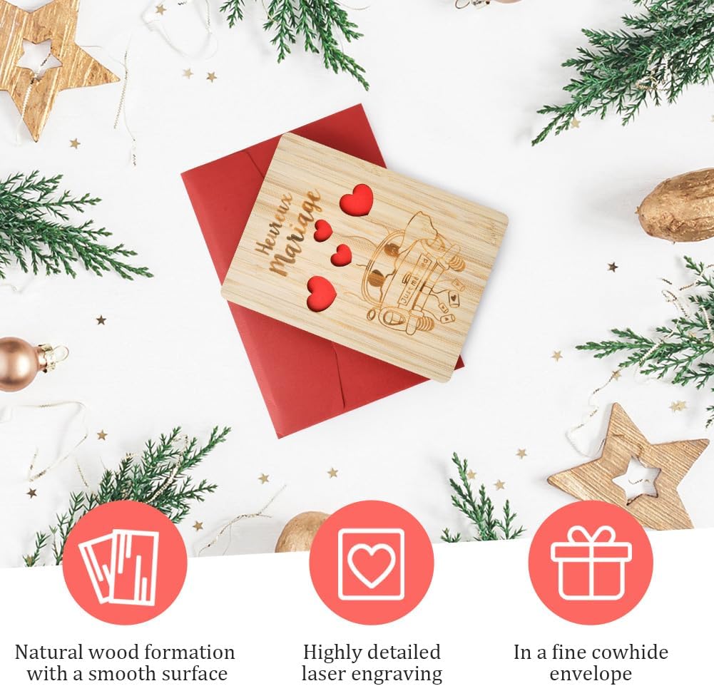 Thumbnail 3 de Vicloon Biglietto Auguri in Legno 💌