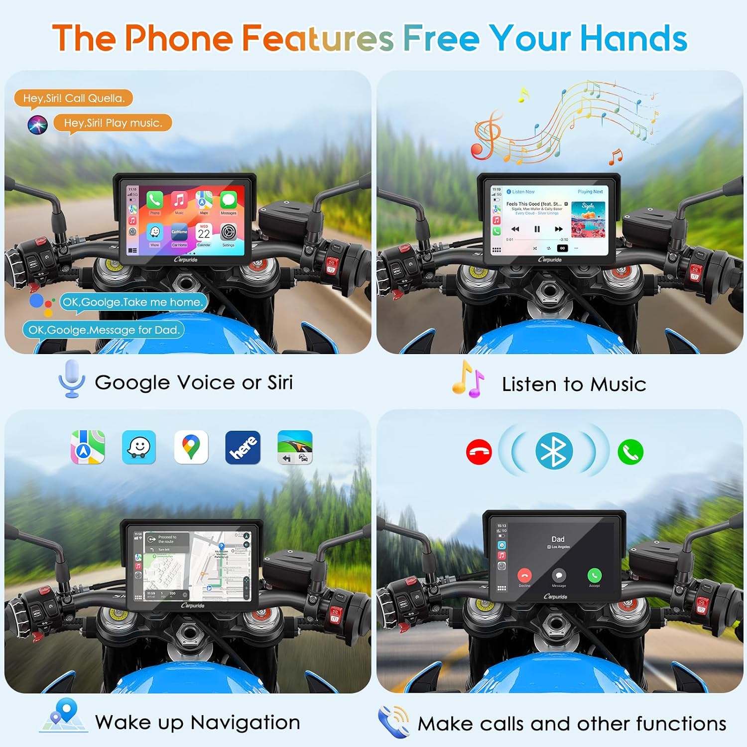 Thumbnail 4 de Carpuride W502PRO 5" Motorcycle GPS Navigation