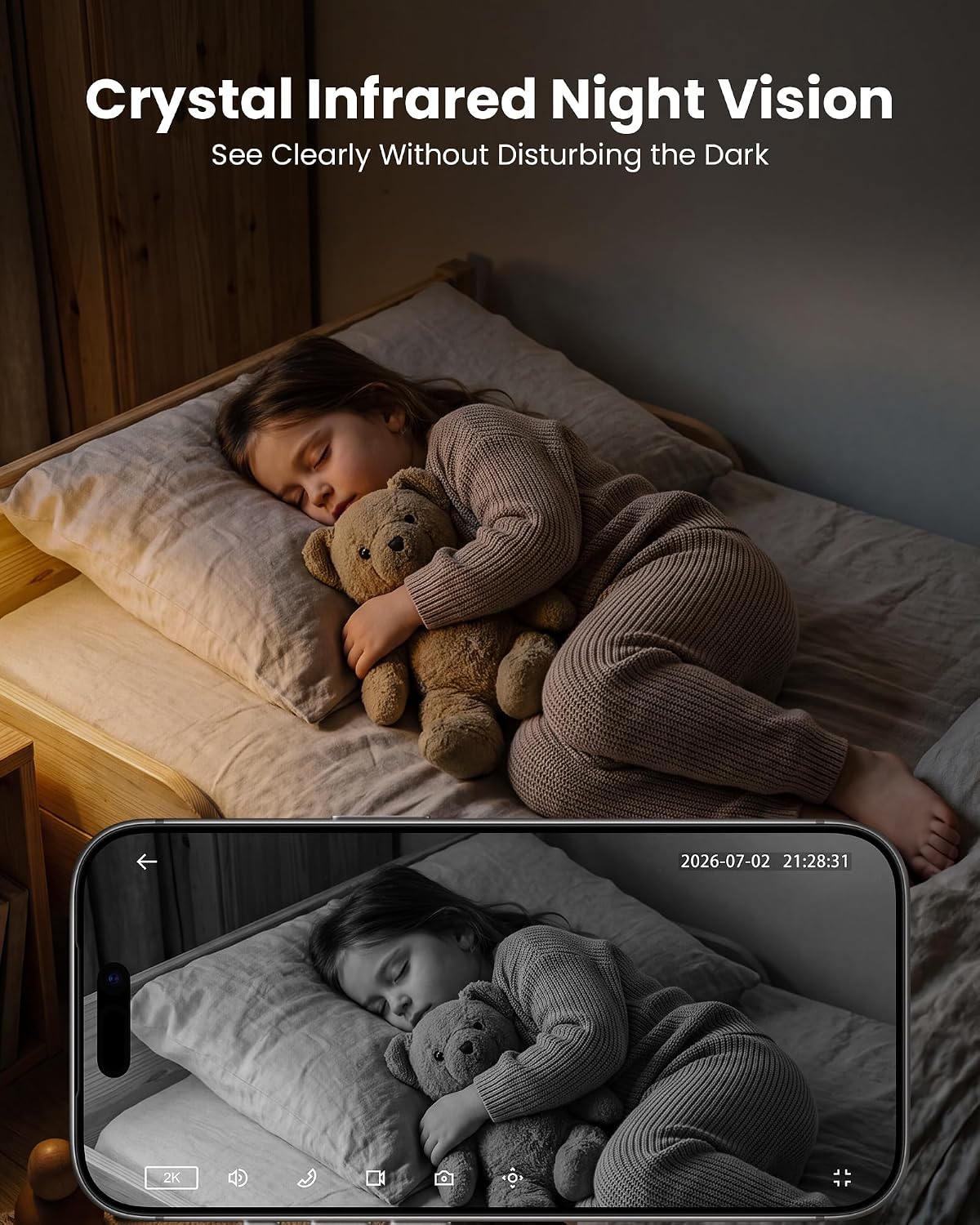 Detalle 2 de wansview Q5 2K Indoor Pet Camera with Pan/Tilt