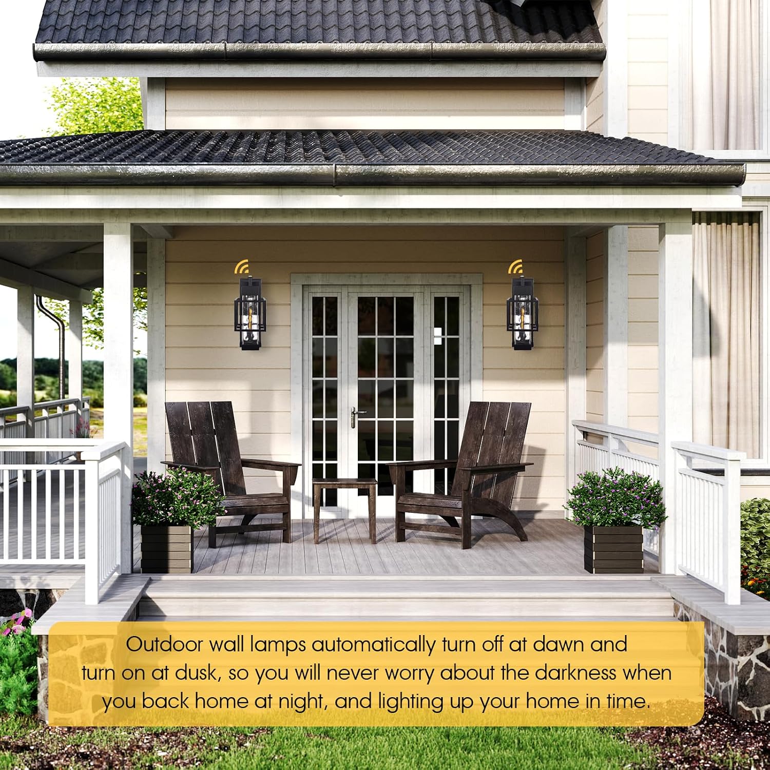 Thumbnail 5 de tjjsllhbe CA016 Dusk-to-Dawn Outdoor Wall Light, Waterproof Metal Cage