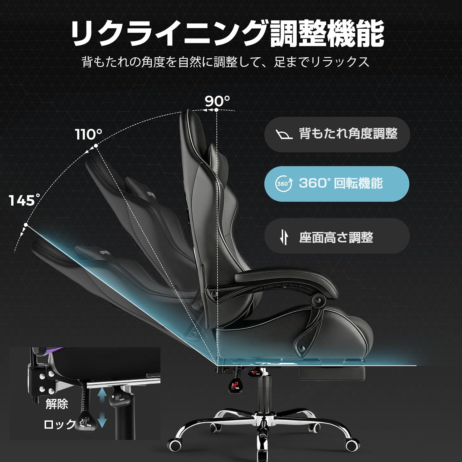 Detalle de GTPLAYER sedia gaming ergonomica 150 kg grigio