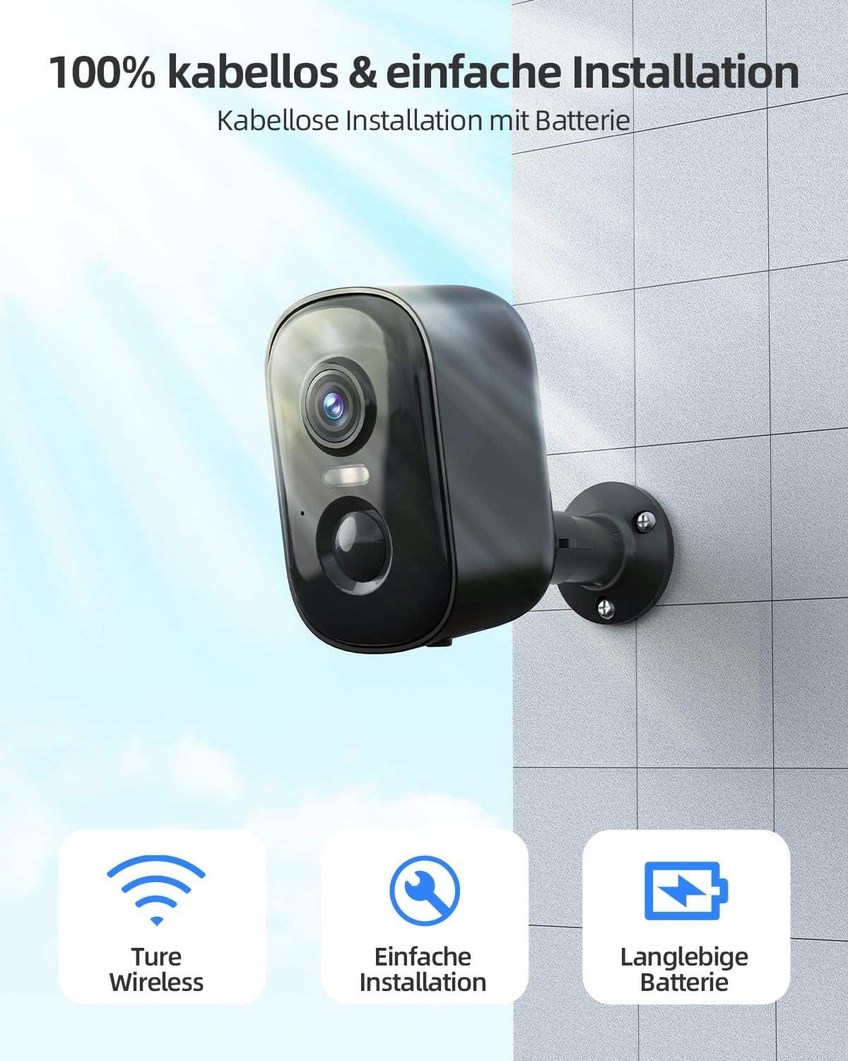 Thumbnail 1 de Techage Wireless Outdoor Security Cameras 2K (2-Pack) – Battery Powered, Colour Night Vision & AI Motion Detection