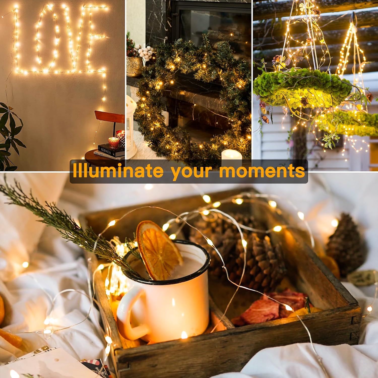 Thumbnail 6 de Ollny Fairy Lights Battery Operated - 2 Packs, 10m, 100 LEDs Copper Wire