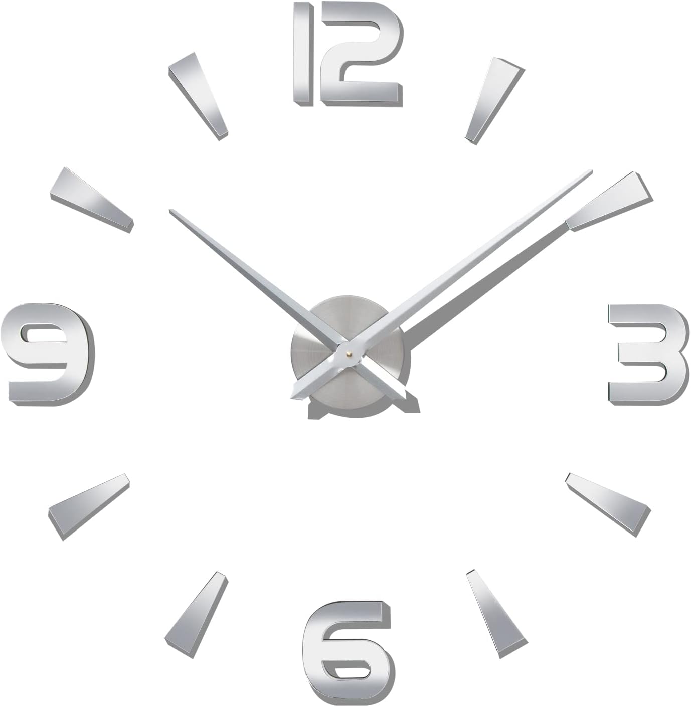 Detalle 1 de Warminn 3D DIY Large Wall Clock – ramlös väggklocka med romerska siffror