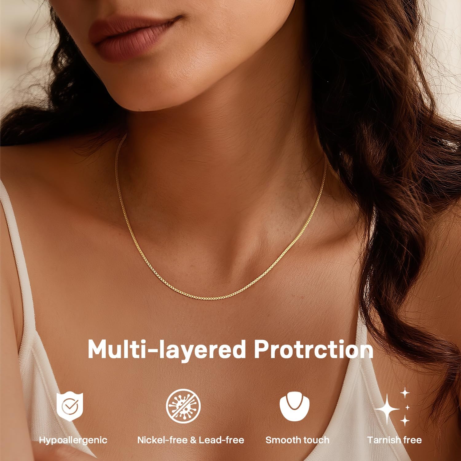 Detalle 2 de Girluky Box Chain Necklace 1.3mm