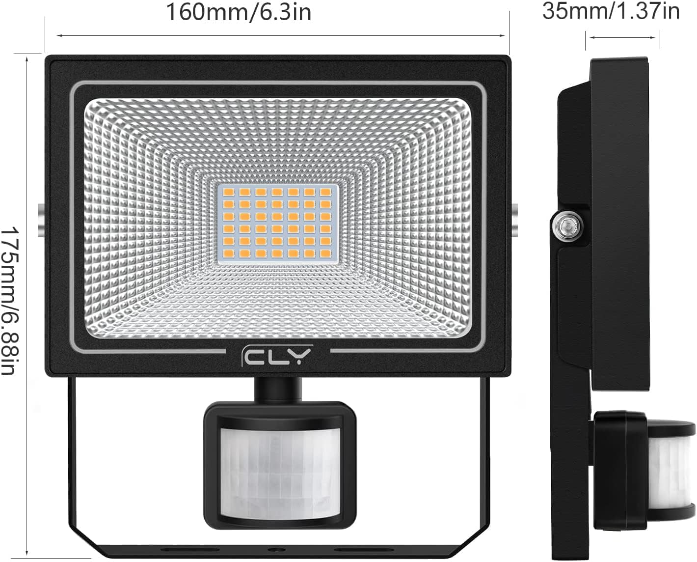 Detalle de CLV 35W Plug-in Security Lights with Motion Sensor (UK Plug, IP66) – 3000 Lumens 2700K Warm White