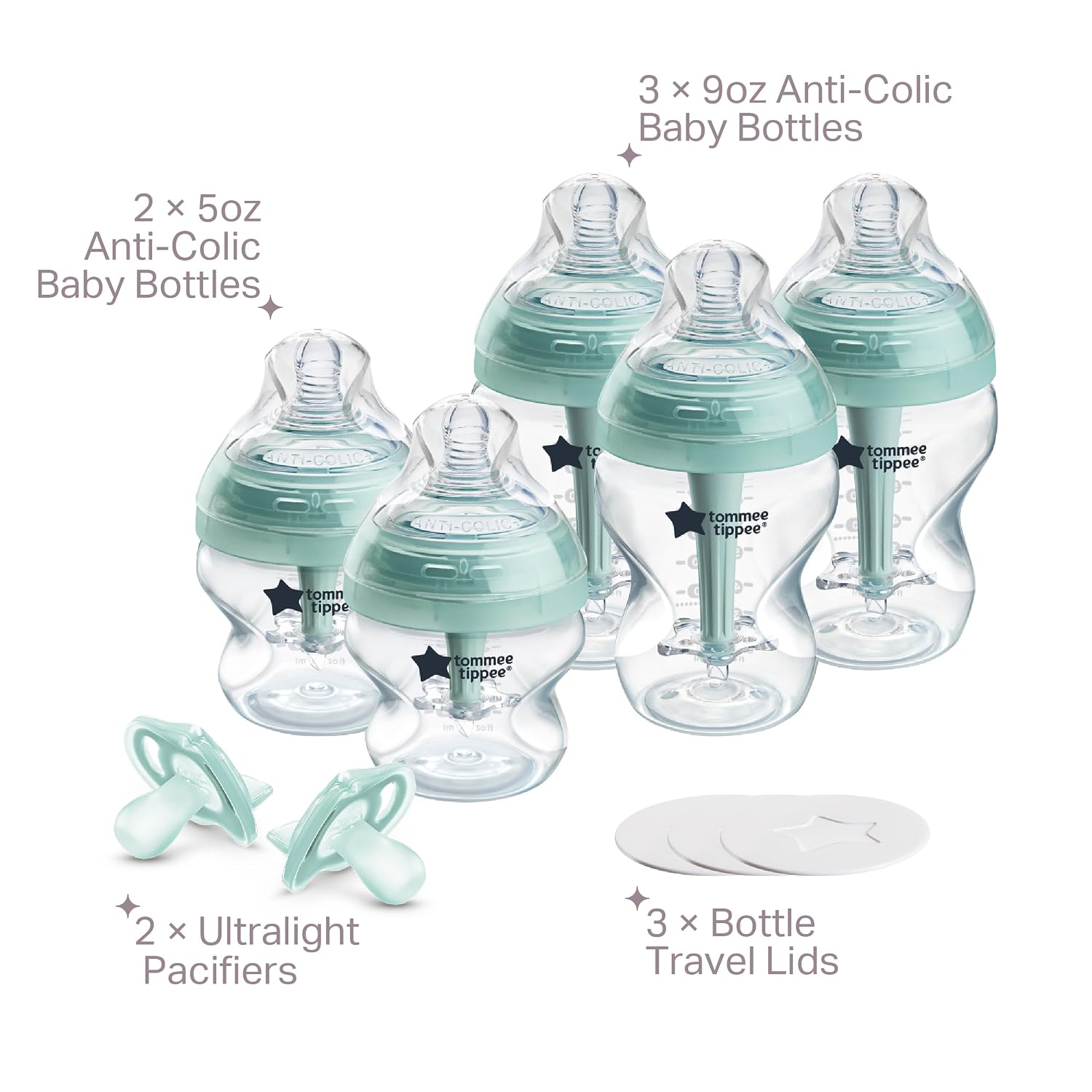 Detalle 2 de Tommee Tippee Anti-Colic Bottle Set, 5 and 9 oz