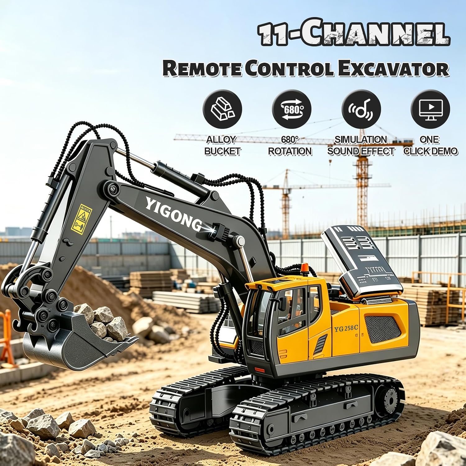 Detalle 2 de ADTHLIER Rc-construction-set 4-in-1 Remote Control Construction Vehicle Set, 2.4GHz