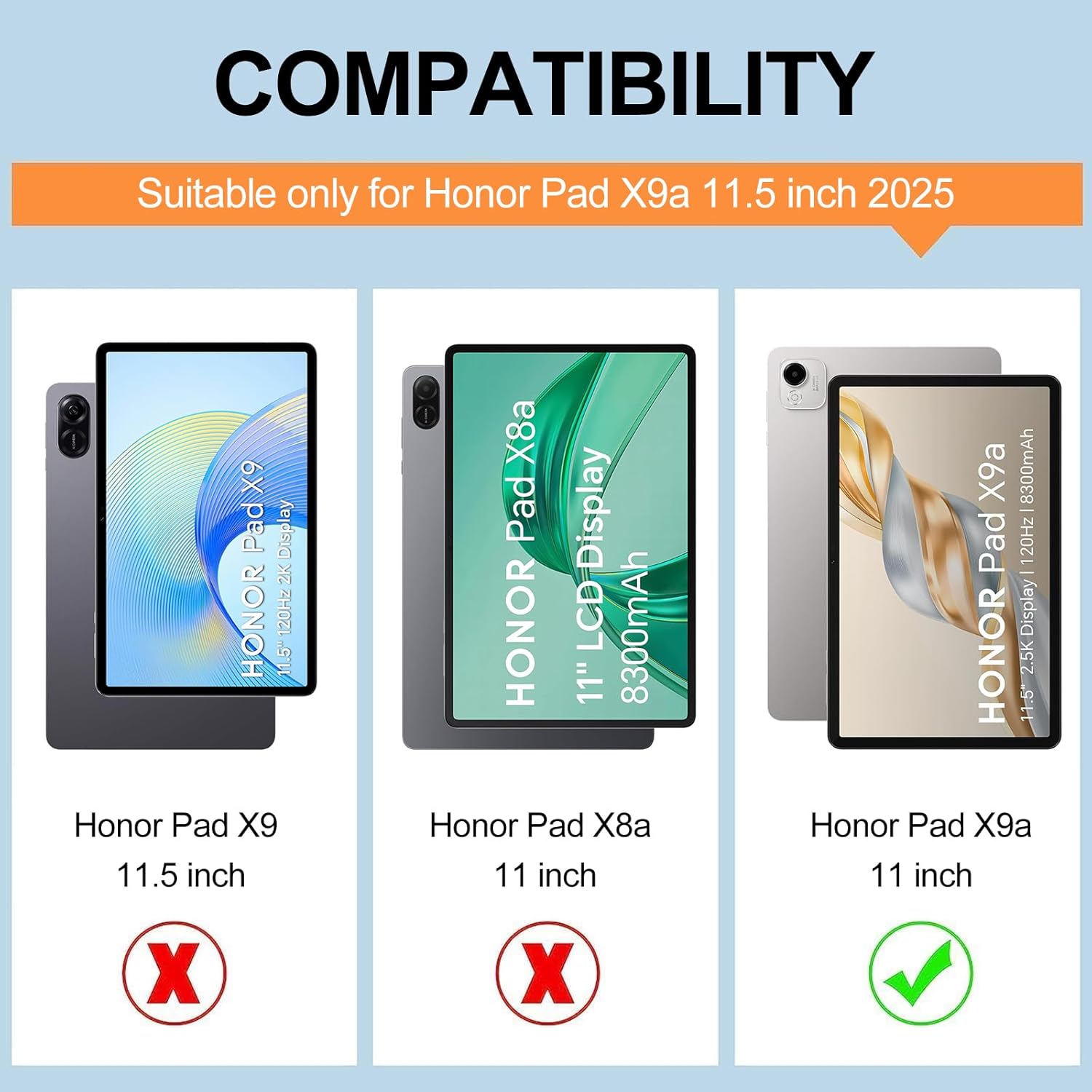 Thumbnail 1 de SENGBIRCH Keyboard Case for HONOR Pad X9a (11.5″, 2025) – Detachable Bluetooth Keyboard & Protective Cover