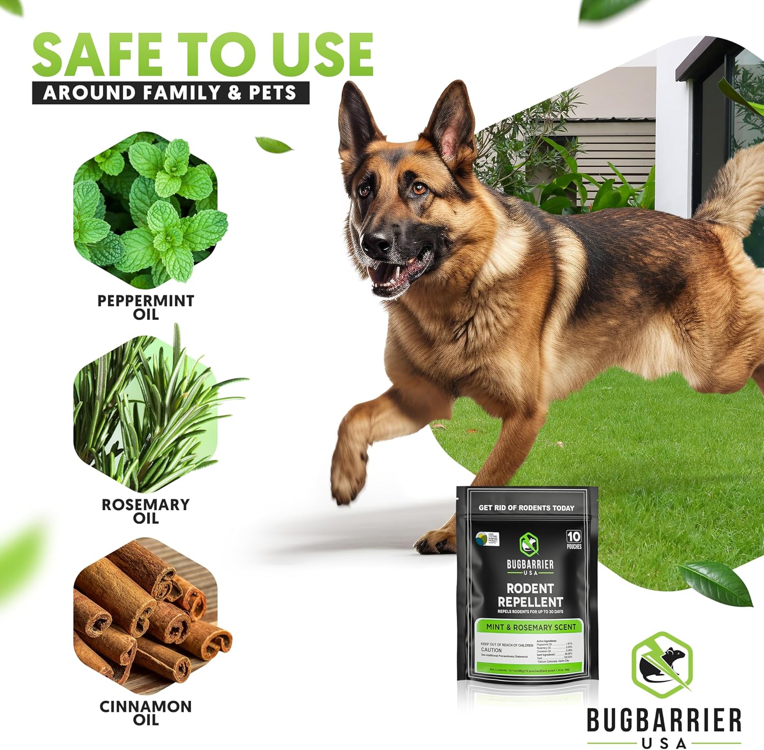 Detalle de BugBarrier Mouse Repellent Pouches, Pack of 10