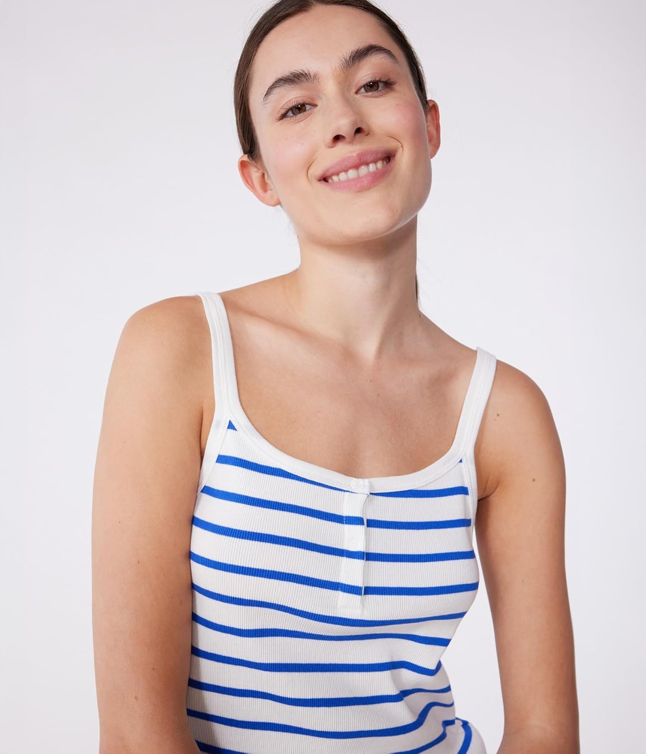 Thumbnail 2 de Petit Bateau Pyjacourt Femme : pyjama short à bretelles en coton