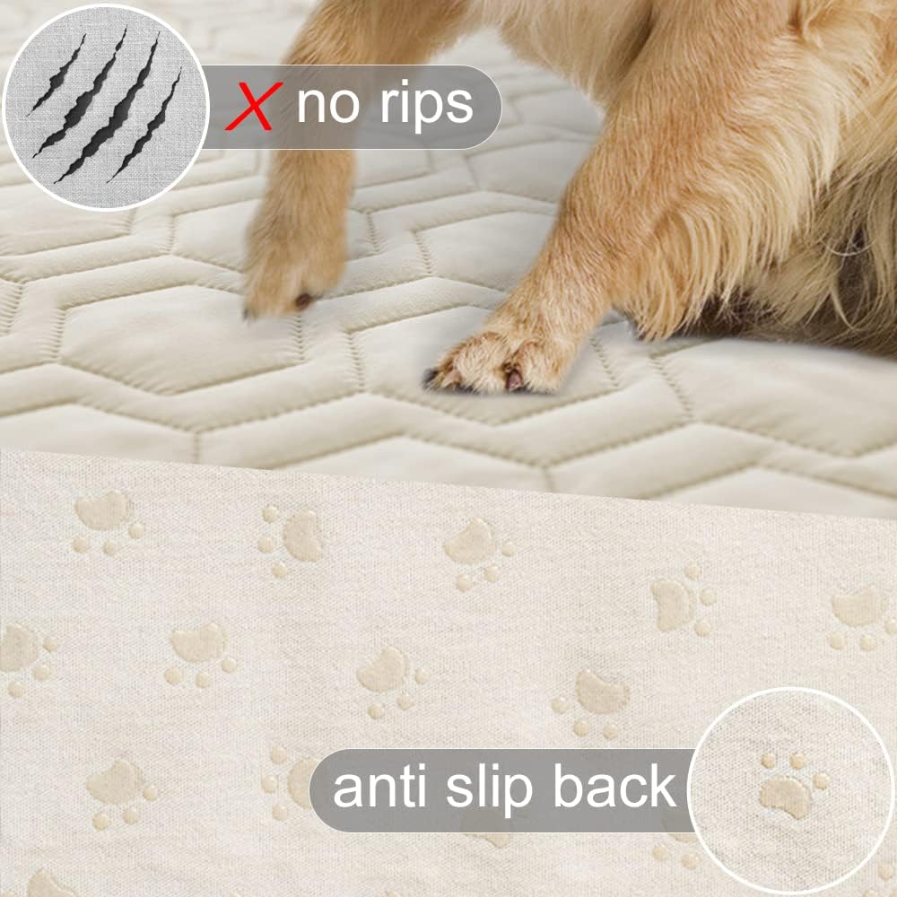 Detalle de Tcksstex Waterproof Dog Blanket Couch Cover, 52 x 82 in, Ivory