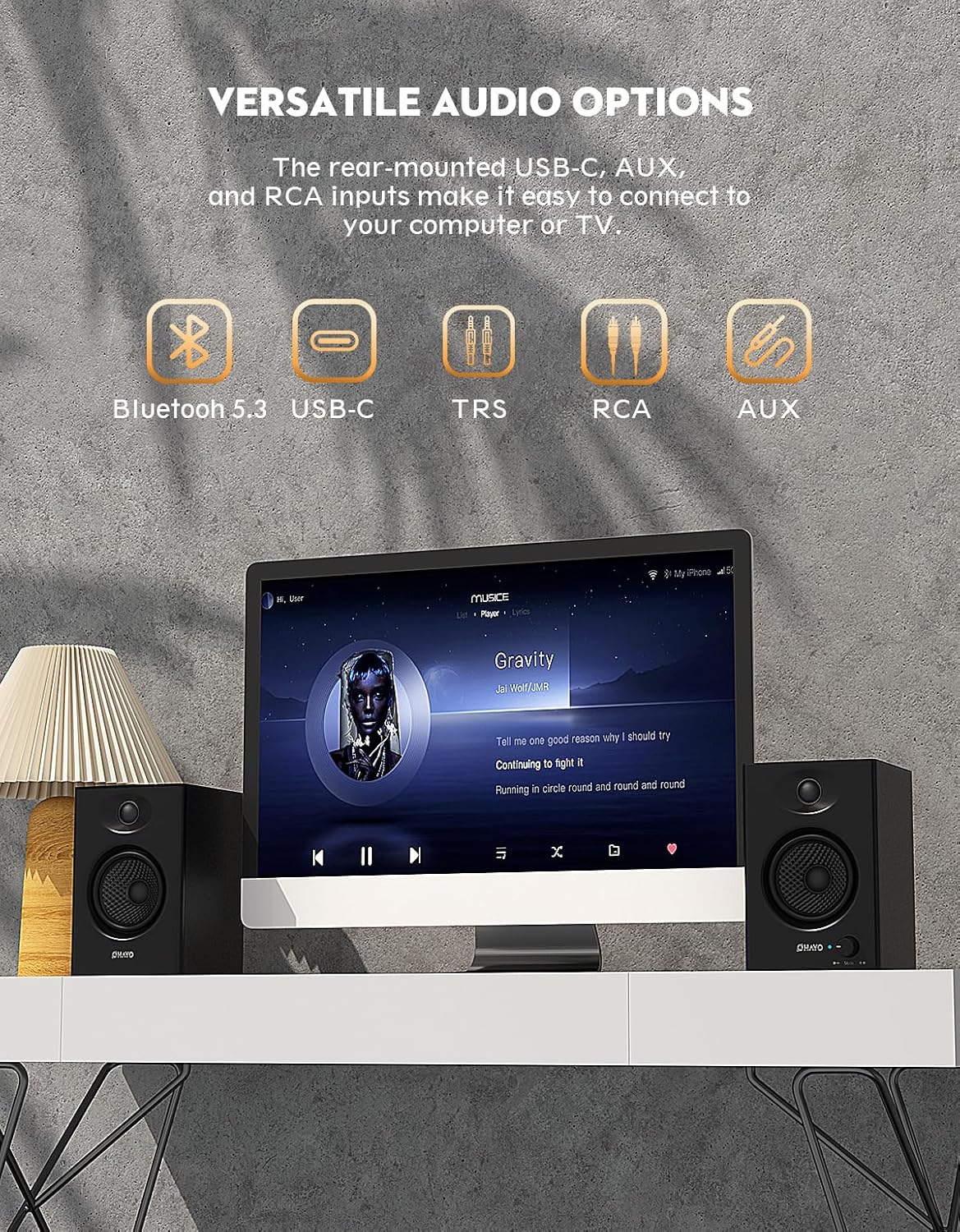 Detalle de OHAYO 60W Bluetooth 5.3 Computer Speakers