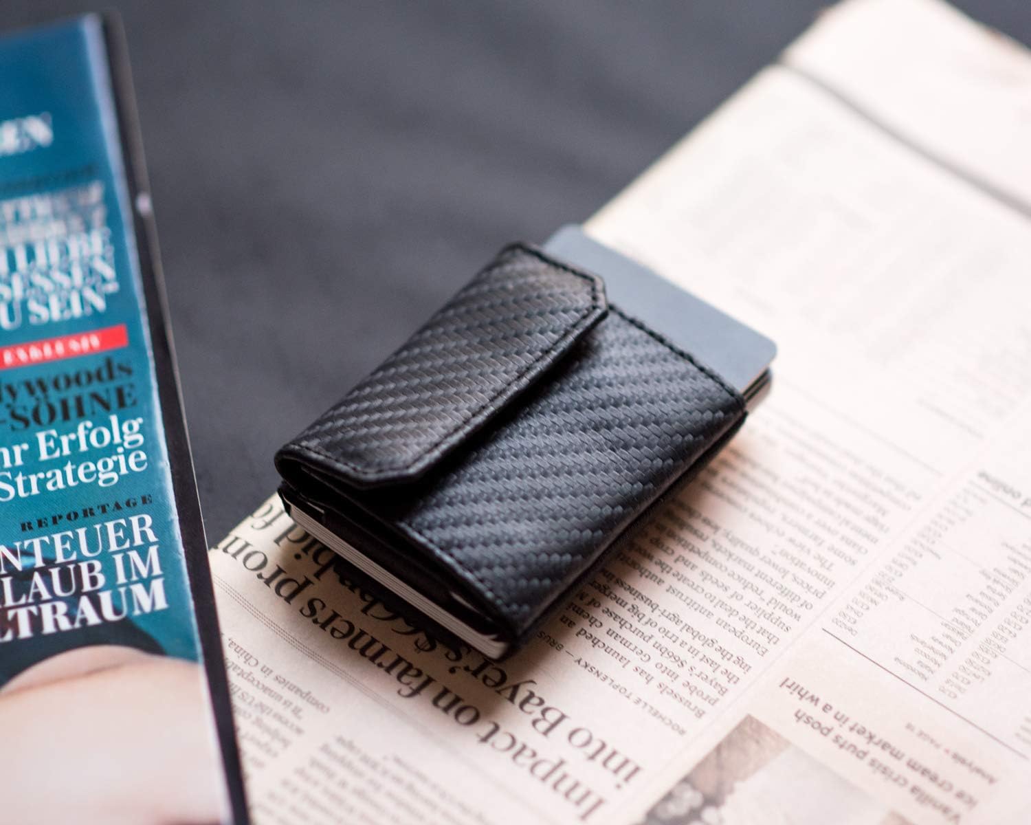 Thumbnail 4 de Jaimie Jacobs Nano Boy Pocket Slim Wallet mit Münzfach (Carbon) – kleiner Geldbeutel für bis zu 13 Karten