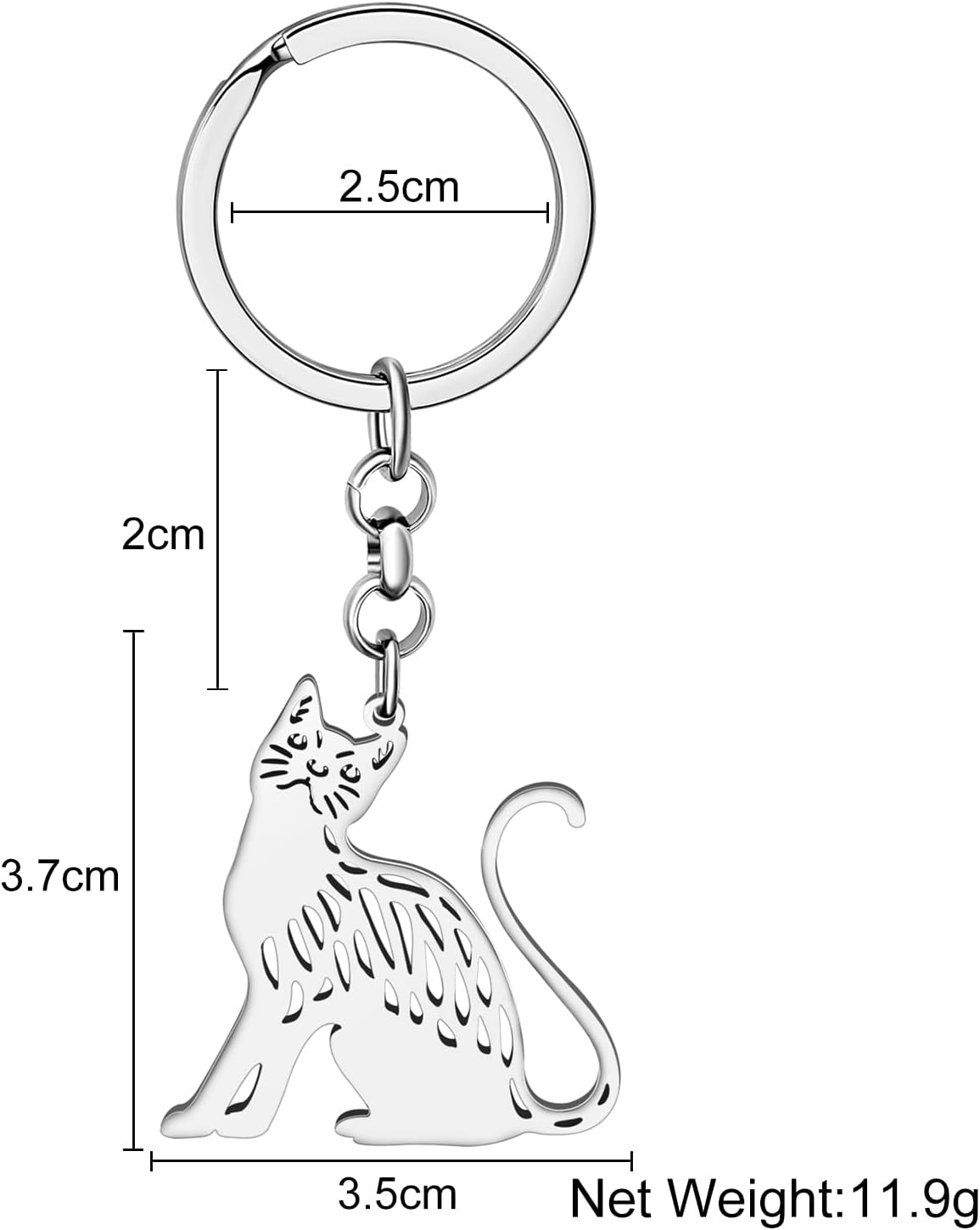 Thumbnail 4 de Porte-clés chien BAMAY en acier inoxydable (breloque race, finition polie) pour clés et sacs