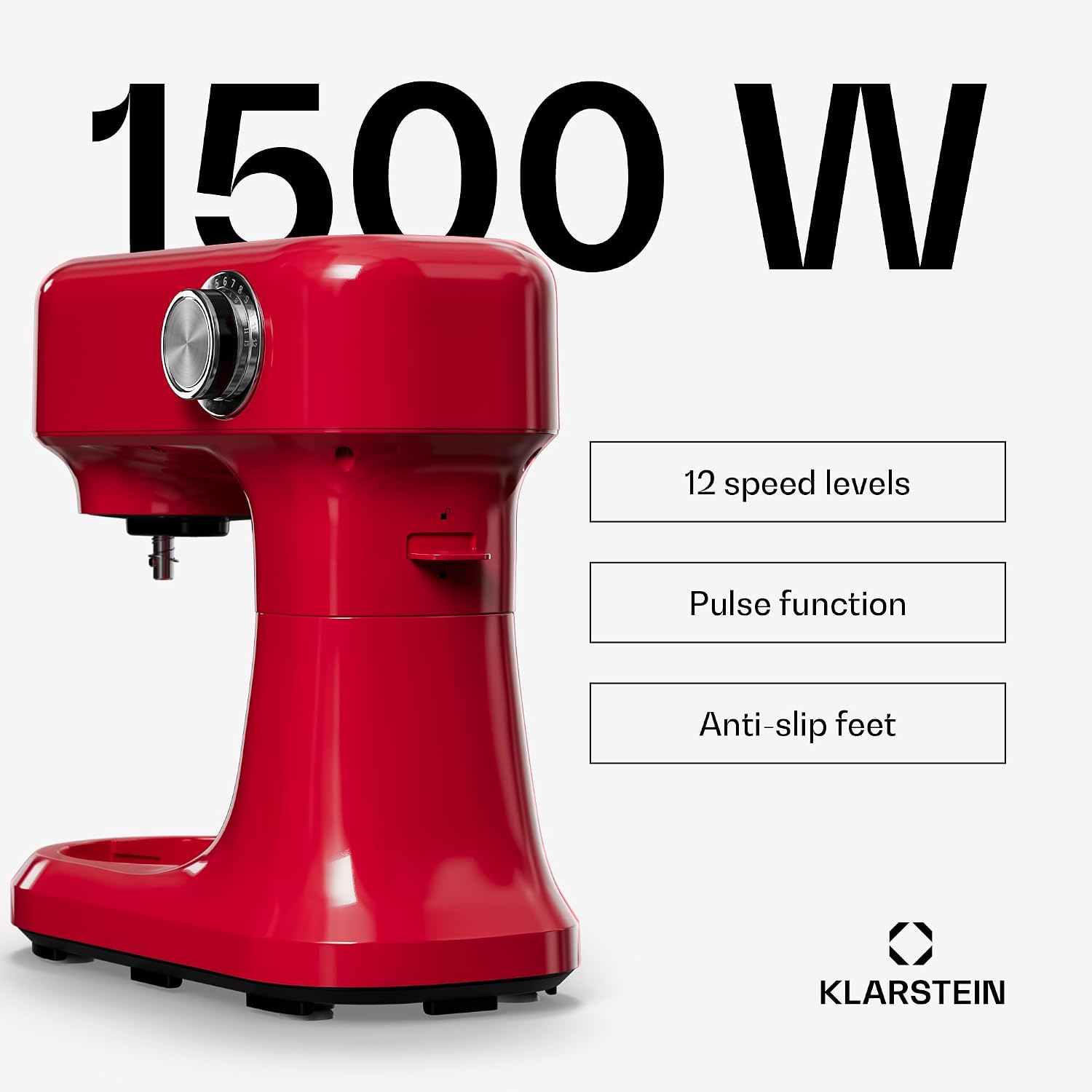 Detalle de Klarstein Bella Evo Stand Mixer, 1,500 W, 5-litre Bowl, 12 Speeds