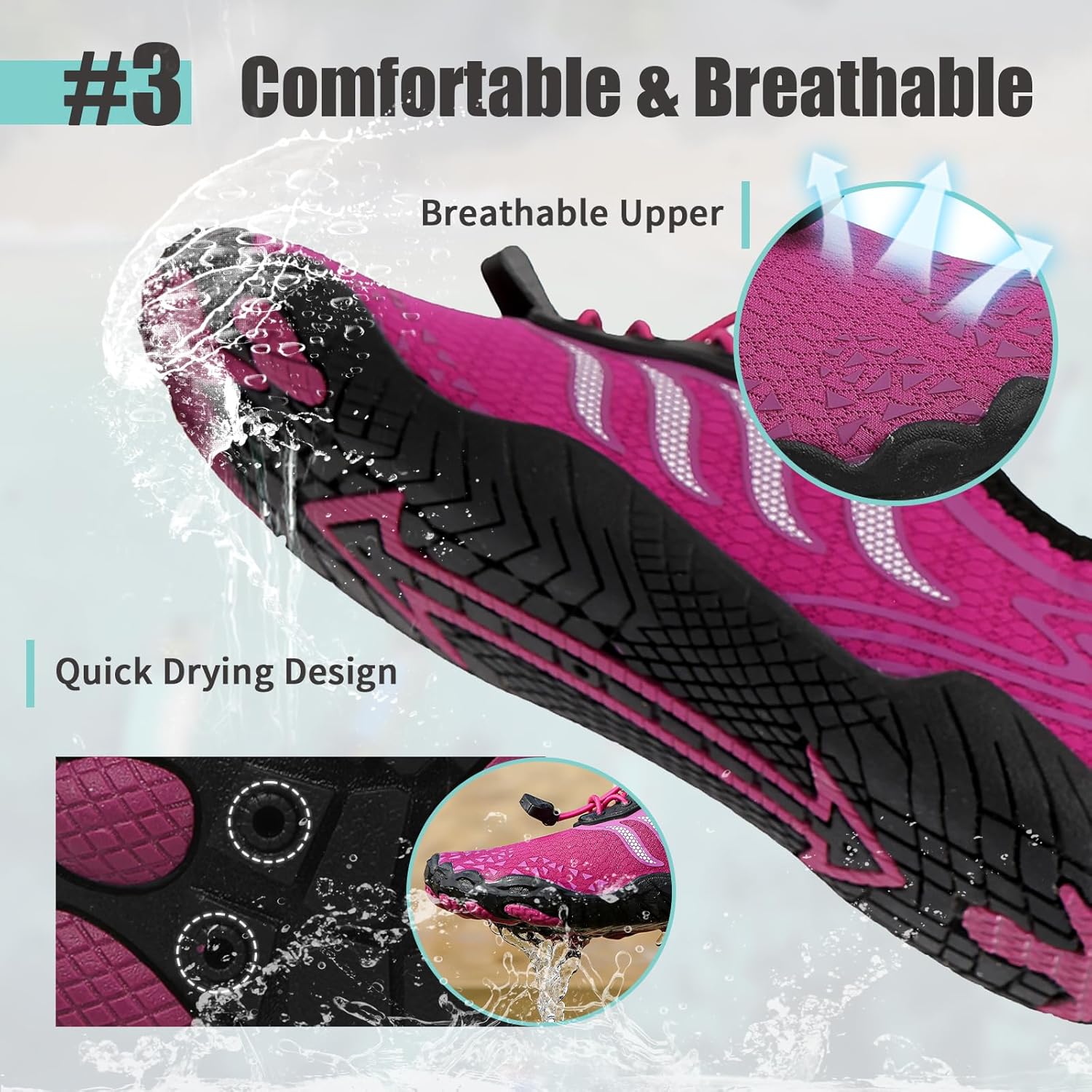 Detalle de Water Shoes for All: Unisex Quick-Dry Barefoot Style — Efficient, Flexible Pool and Beach Footwear