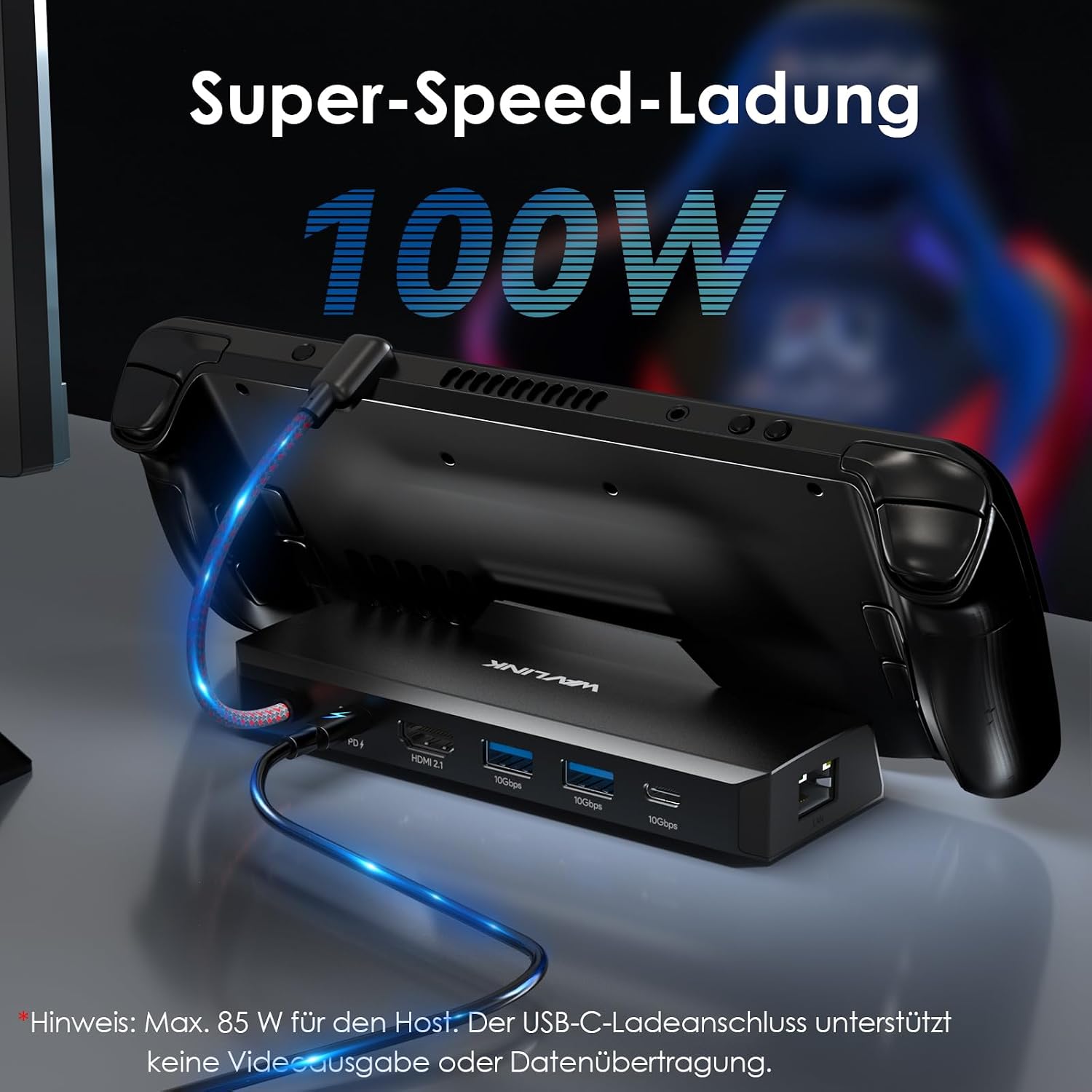 Detalle 2 de WAVLINK Steam Deck Dock 6‑in‑1