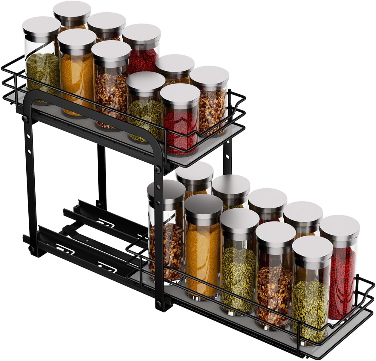 Detalle de MAYZOLOP 2-Tier Pull-Out Spice Rack