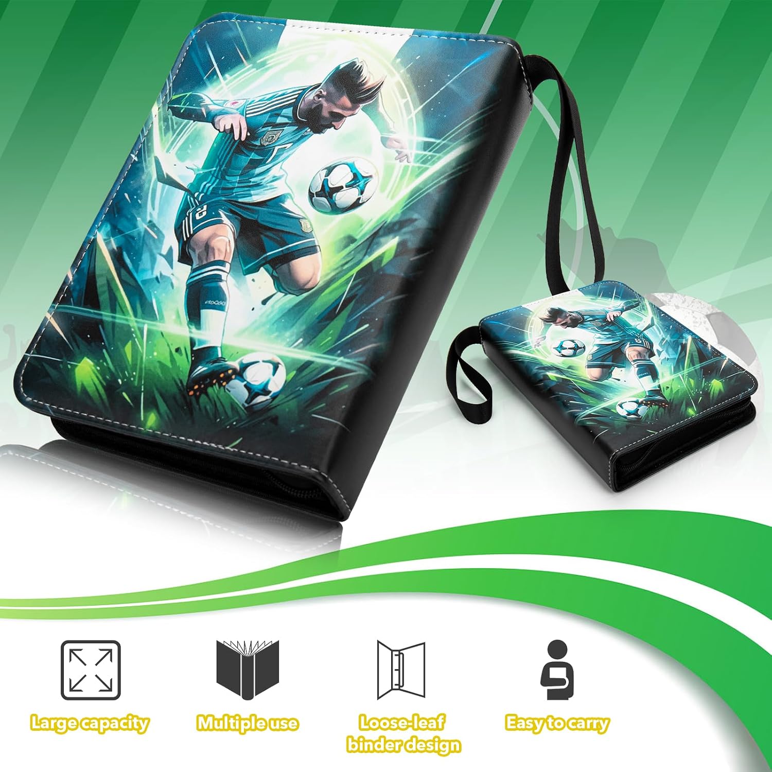 Thumbnail 2 de TAOPE Football Card Album: 400-pocket Binder with 50 Pages, PU Leather, 3‑Ring Compact Card Holder