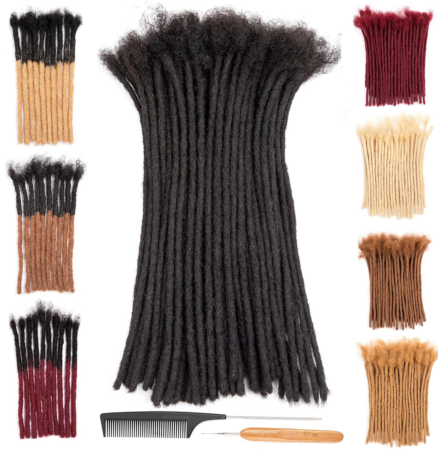 DAIXI 0.4cm Dreadlock Extensions – 10 Inch, 60 Strands, 100% Human Hair