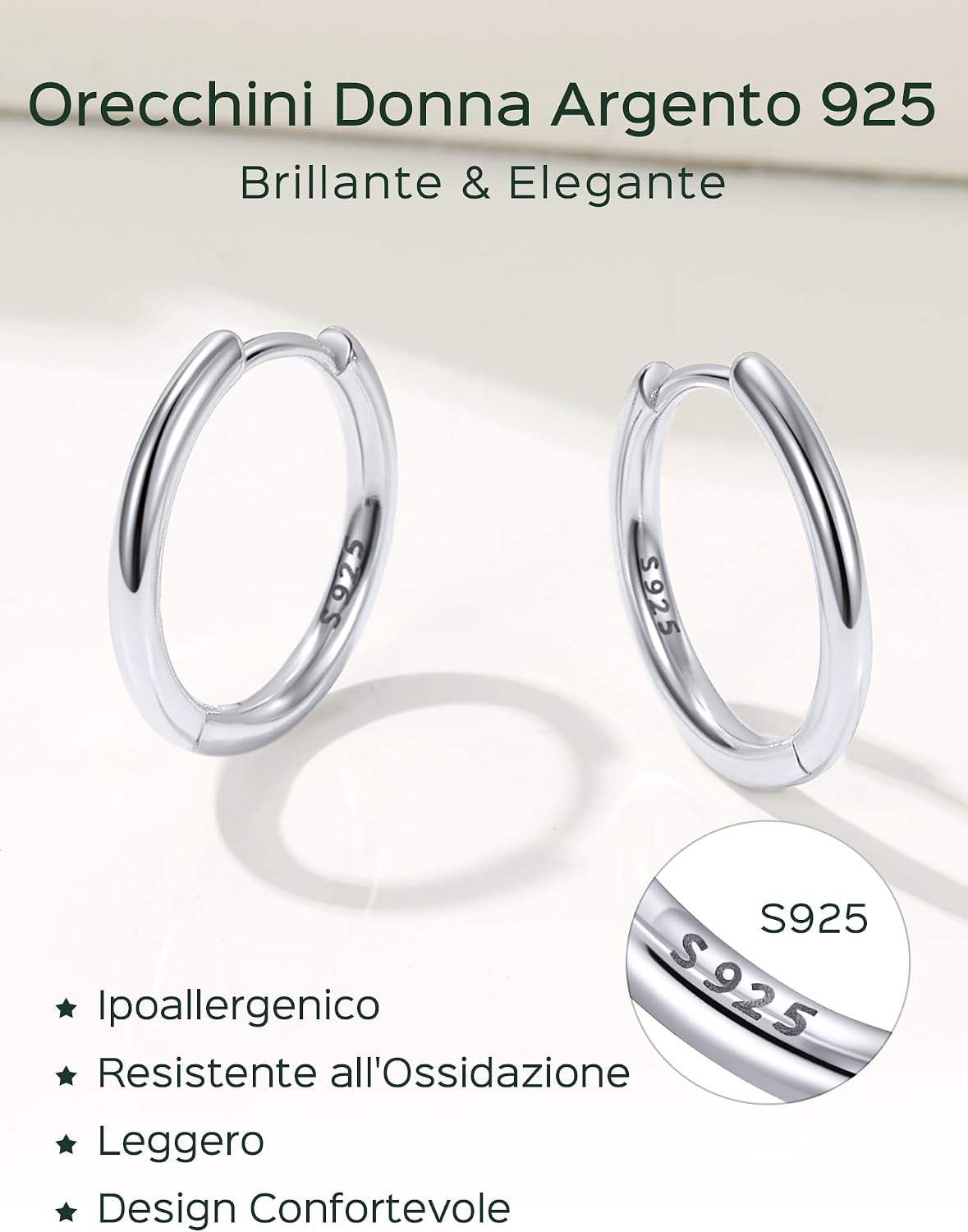 Thumbnail 3 de ChicSilver Orecchini Cerchio 925 8–20 mm