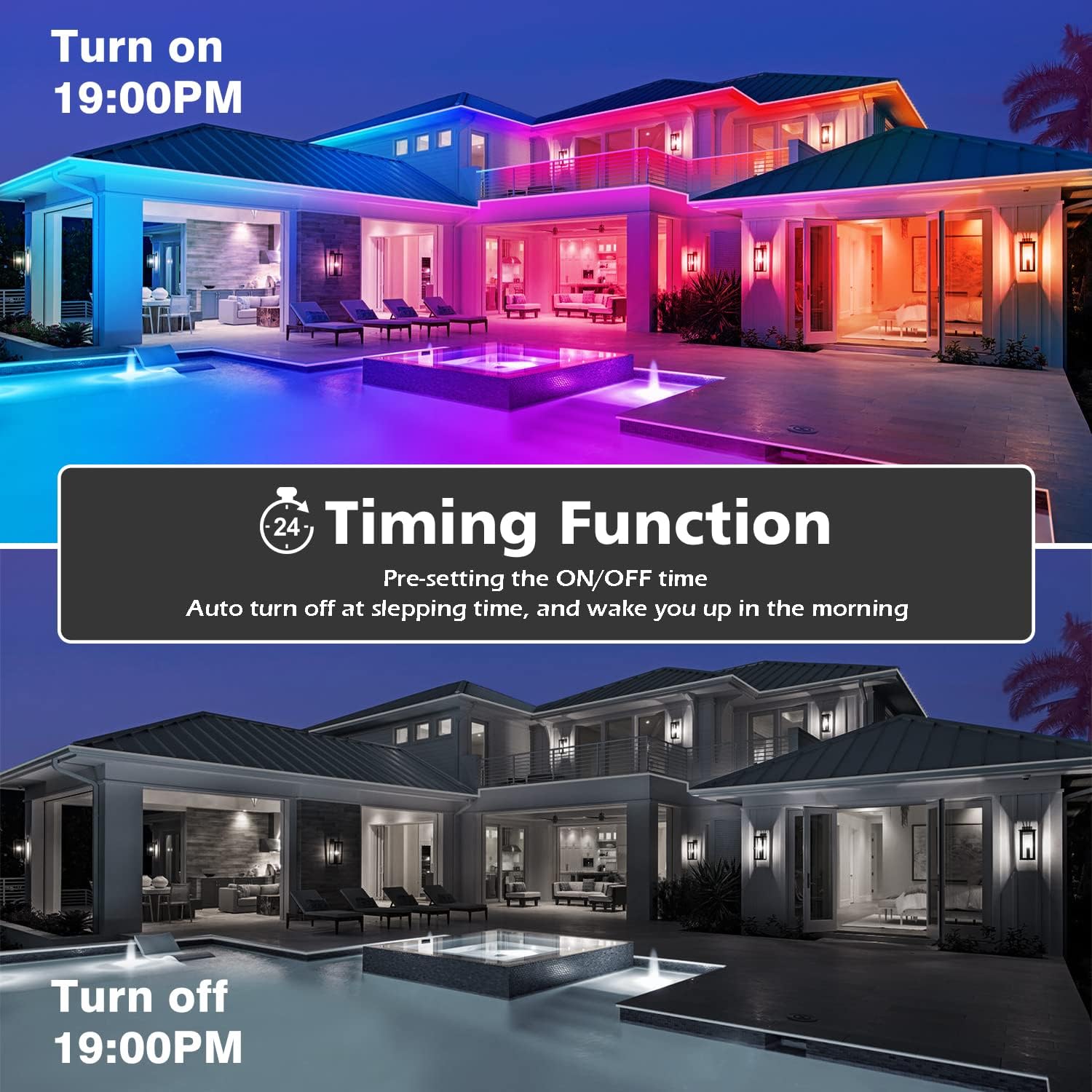 Detalle de LETIANPAI 30m Outdoor LED Strip Lights, IP68, Bluetooth and Music Sync