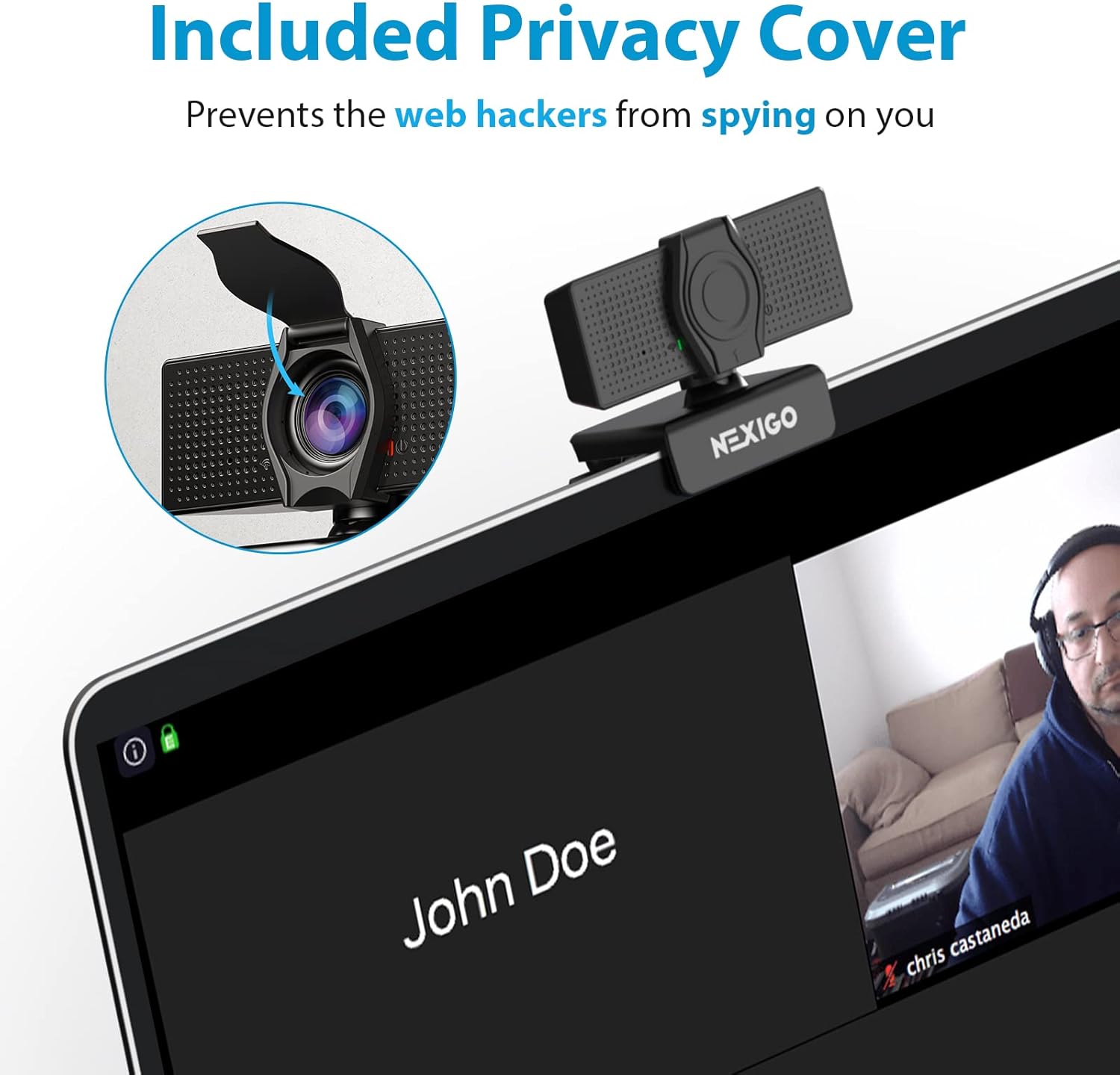 Detalle 1 de NexiGo N60 1080P webcam