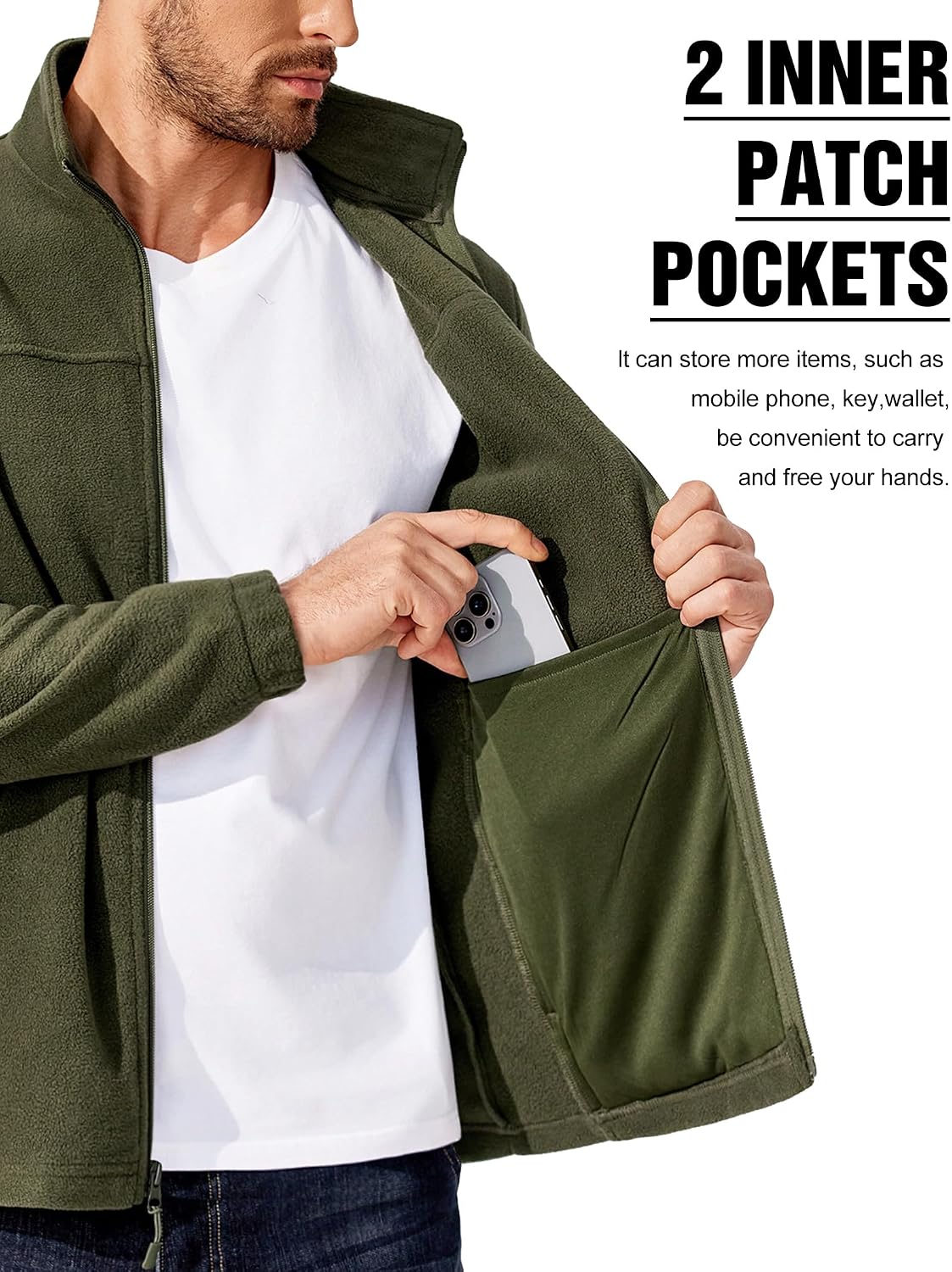 Detalle de COOFANDY Men's Polar Fleece Jacket
