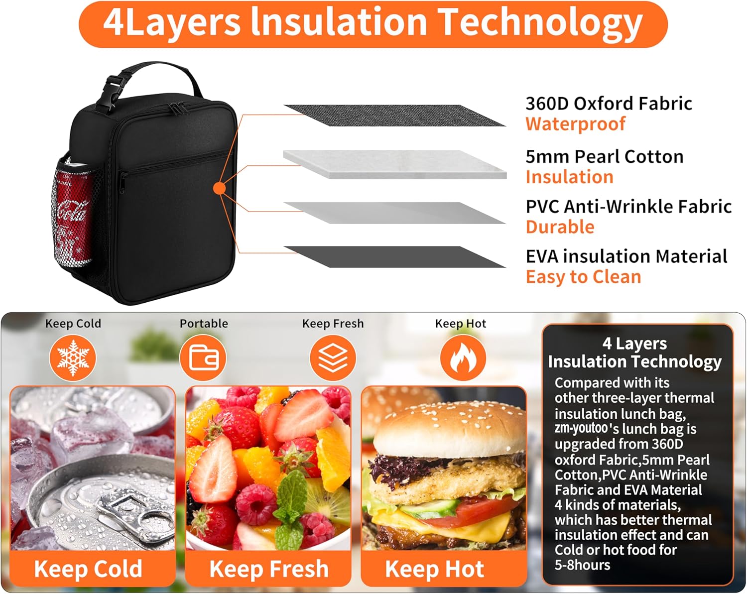 Thumbnail 1 de ZM-YOUTOO Lunch Box insulated small lunch bag