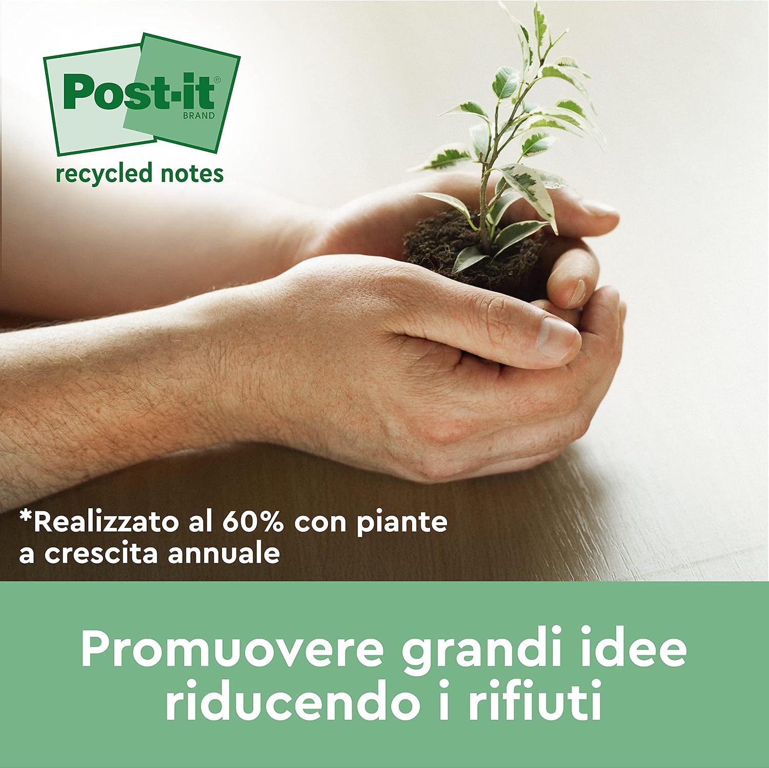 Detalle 2 de Foglietti adesivi Post-it in carta riciclata al 100% – 24 blocchetti (38×51 mm) in colori assortiti