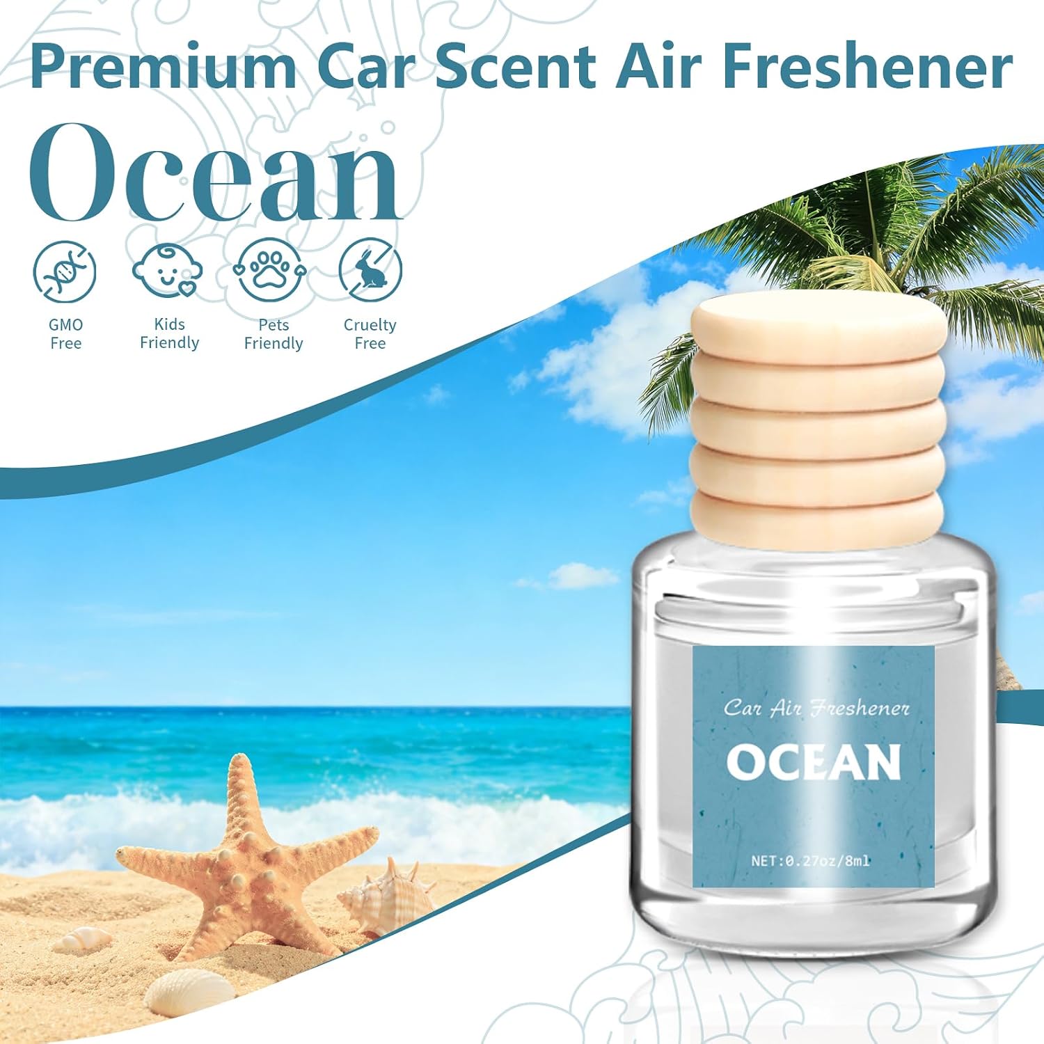 Detalle de AROIC Car Air Freshener 6 Pack – Ocean Scent
