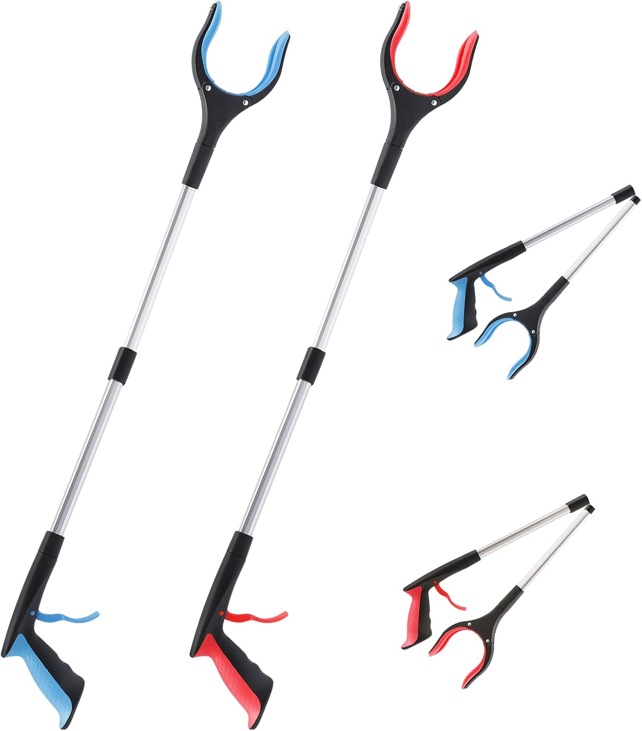 Detalle de OITUGG 2-Pack 83cm Litter Picker Set with Magnetic Tip and 360° Head – Reach Further, Grab Safely