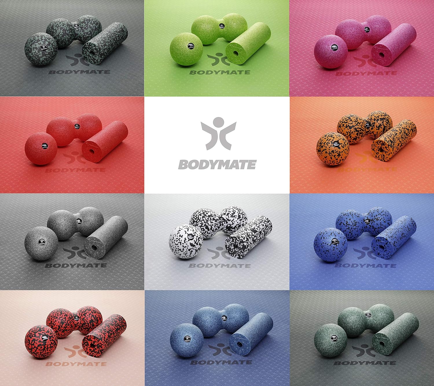 Thumbnail 4 de BODYMATE Mini Kit per Fasce: mini foam roller L15xD6 cm + Palline Ø 8 cm – Set essenziale per automassaggio
