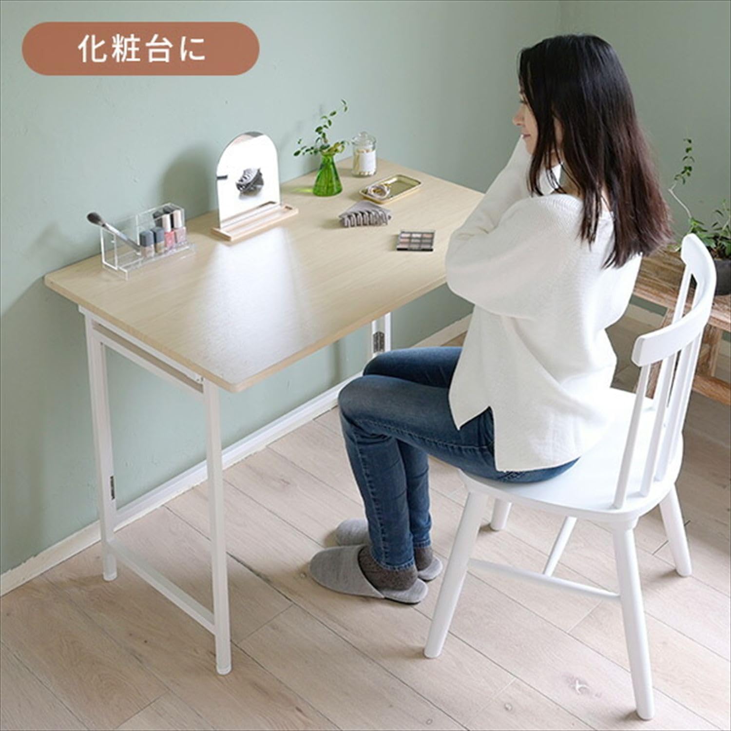 Thumbnail 6 de 山善 CPST-9060(AIV/SWH) 折りたたみパソコンデスク 幅90×奥行60cm