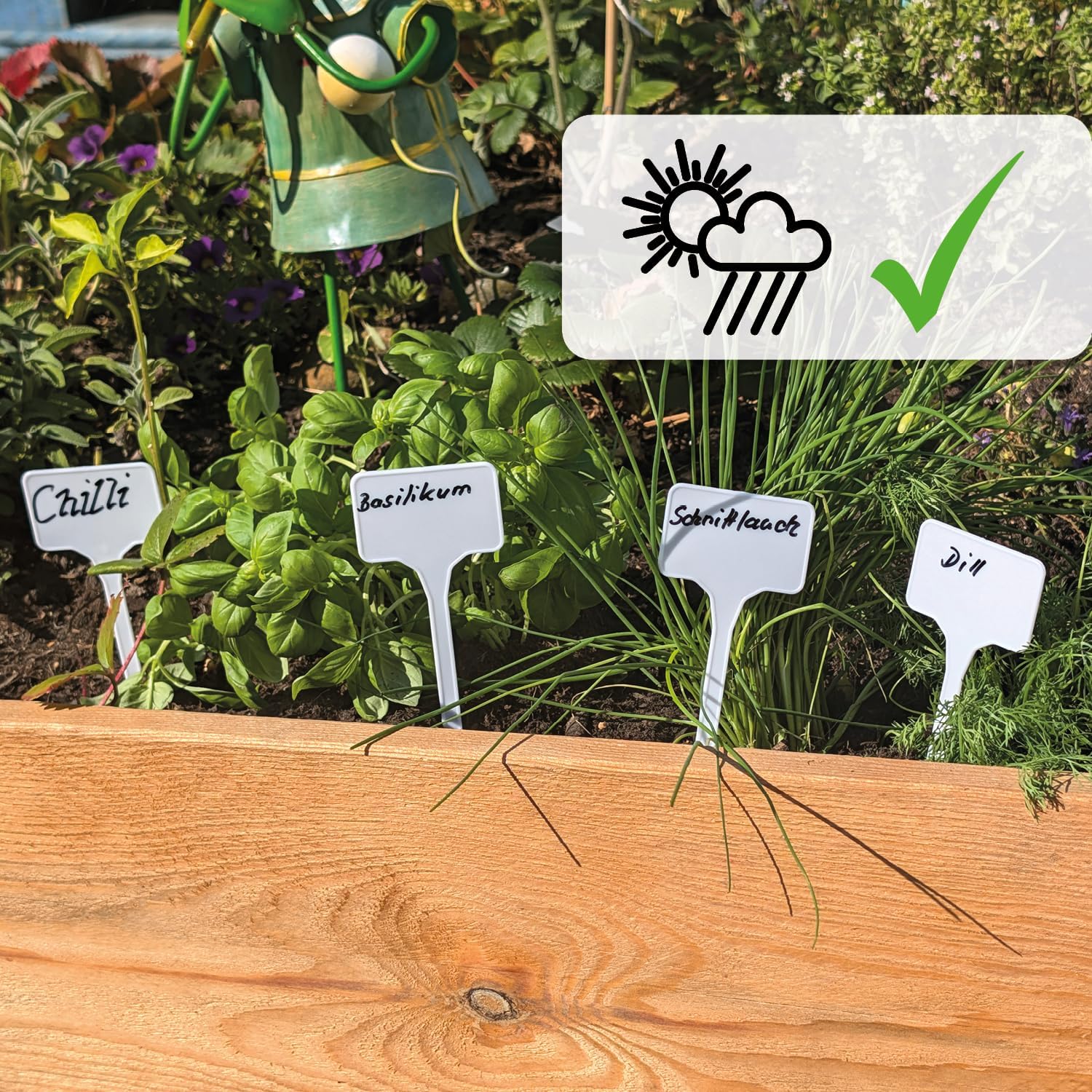 Thumbnail 1 de com-four 50x Etichette per Piante con Pennarello a Doppia Punta – Etichette a innesto 15 cm per giardino e interno