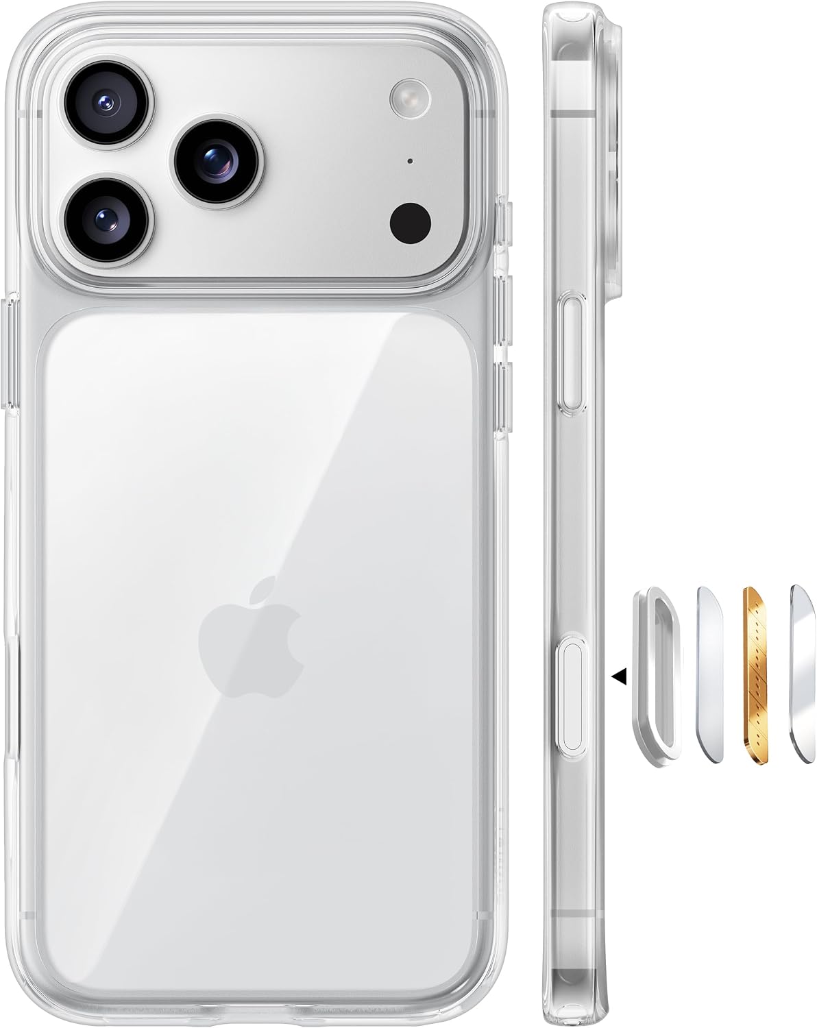 Detalle de TORRAS Shockproof Case for iPhone 17 Pro Max with Camera Control Button — 12FT Drop Protection, DIY Button Colors, Crystal Clear Back